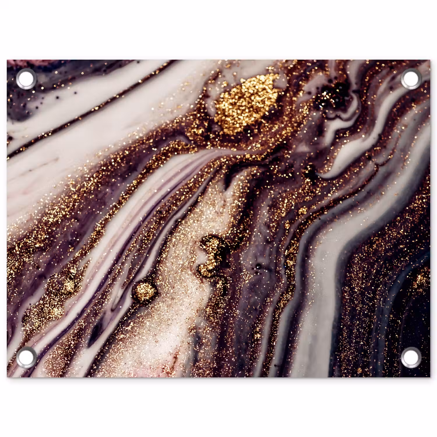 Marmer - Roze - Goud - Glitter - Marmerlook tuinposter los doek klein -3d