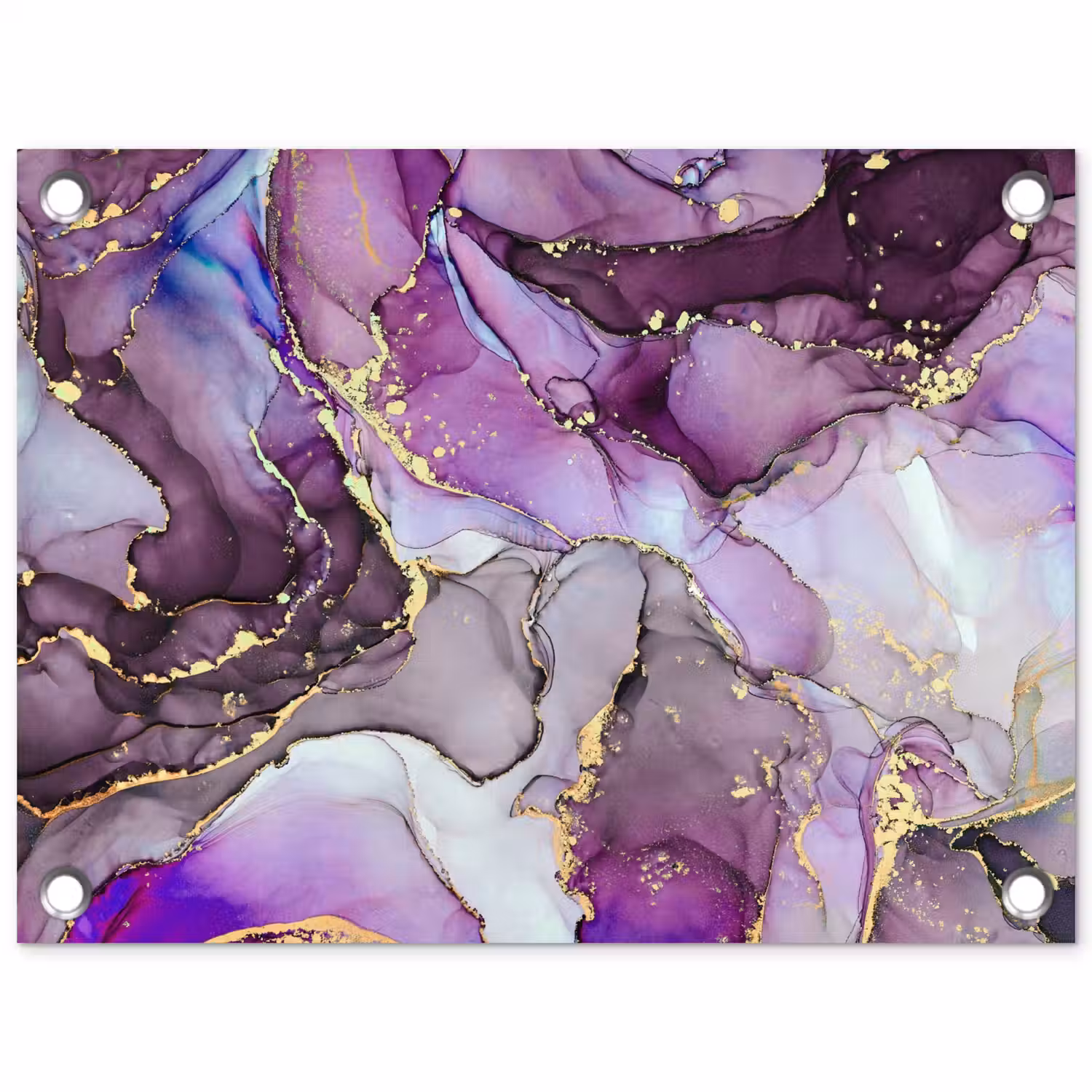 Marmer - Roze - Paars - Gold tuinposter los doek klein -3d