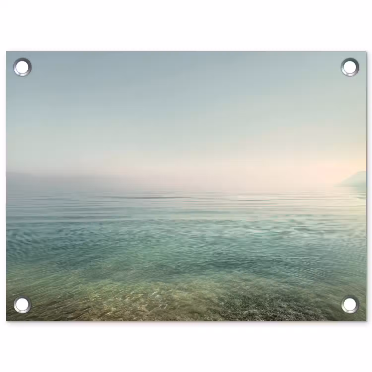 Zee - Horizon - Blauw - Mist tuinposter los doek klein -3d