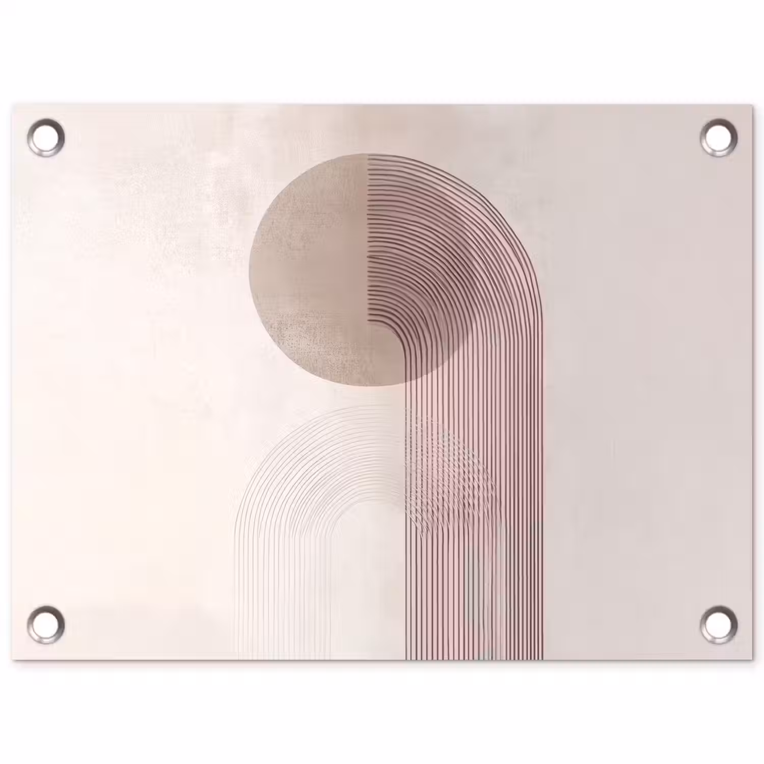 Minimalistisch - Cirkel - Lichtgrijs tuinposter los doek klein -3d