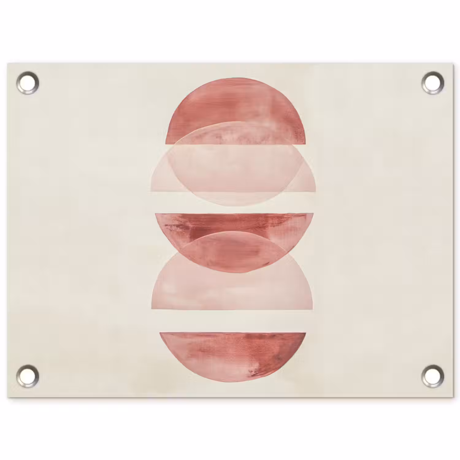 Minimalistisch - Cirkels - Roze tuinposter los doek klein -3d