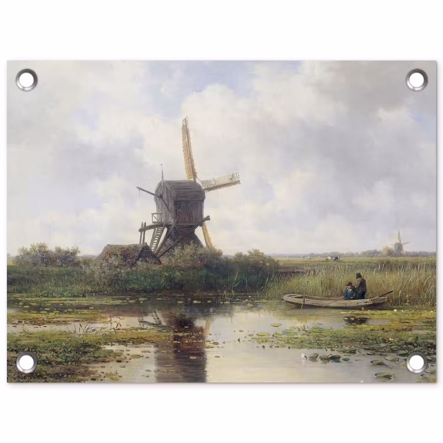 Molen - Willem Roelofs - Oude meesters - Kunst tuinposter los doek klein -3d