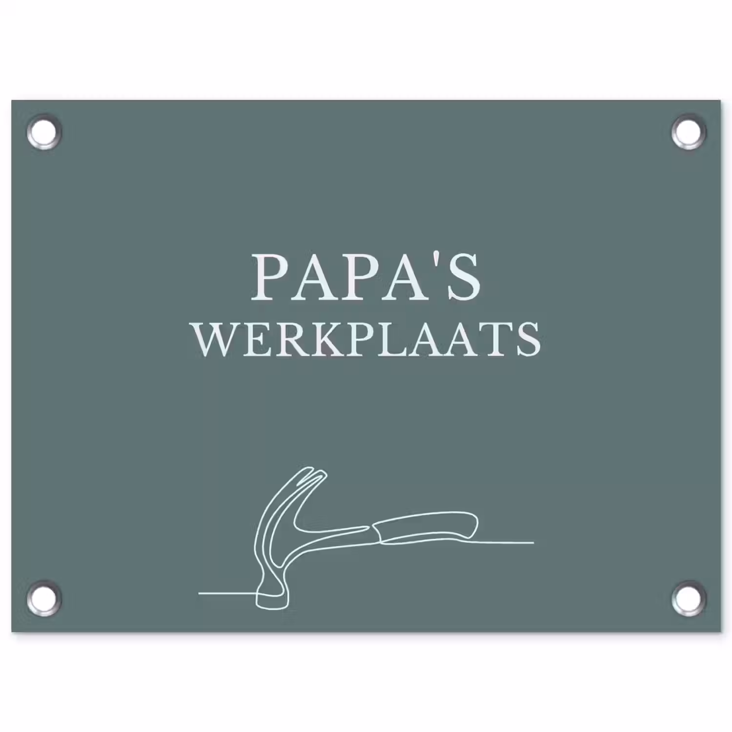 Papa's Werkplaats tuinposter los doek klein -3d