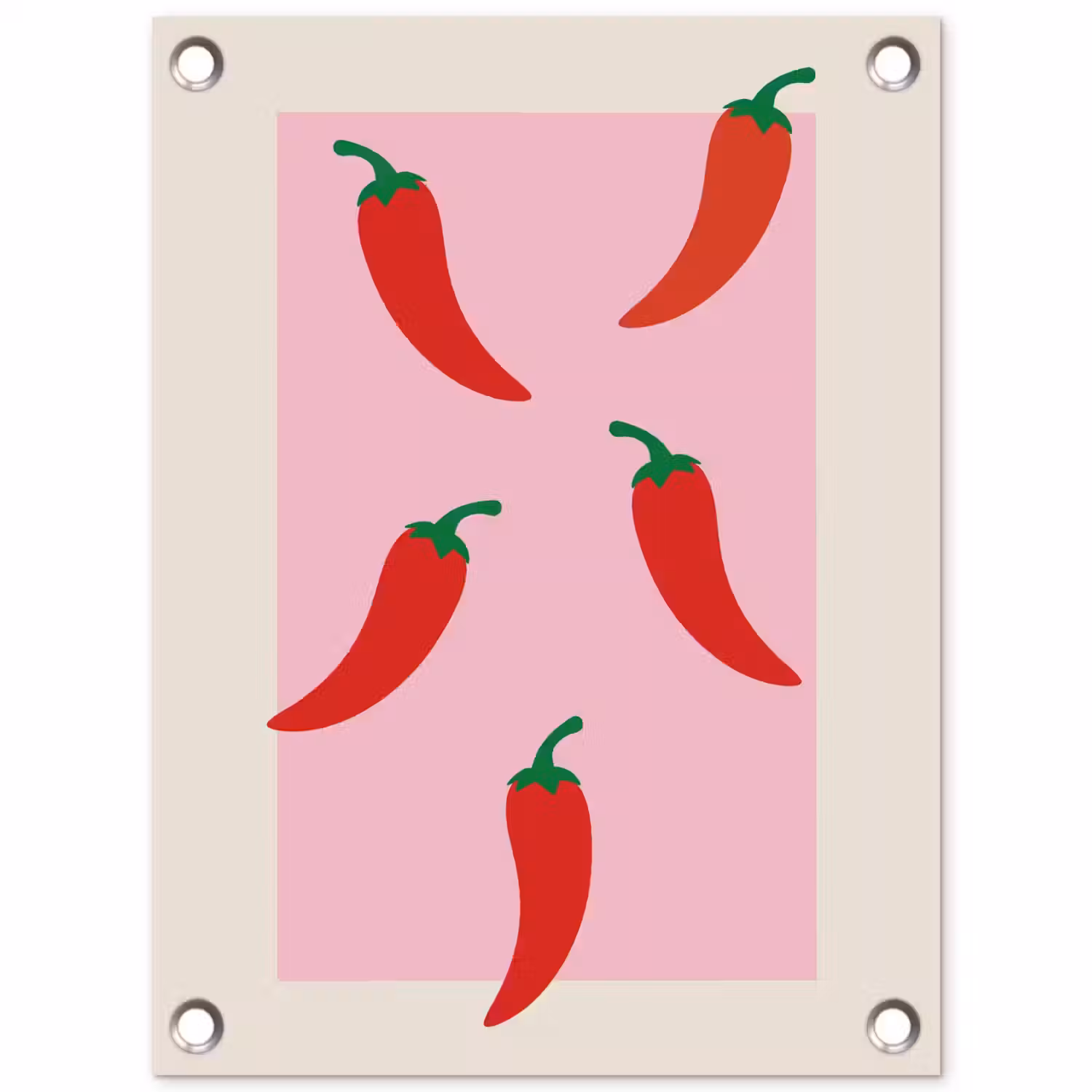Pepers - Rood - Illustratie tuinposter los doek klein -3d