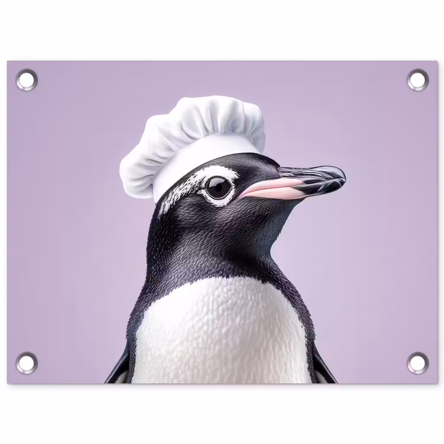Pinguïn - Koksmuts - Lief - Paars tuinposter los doek klein -3d