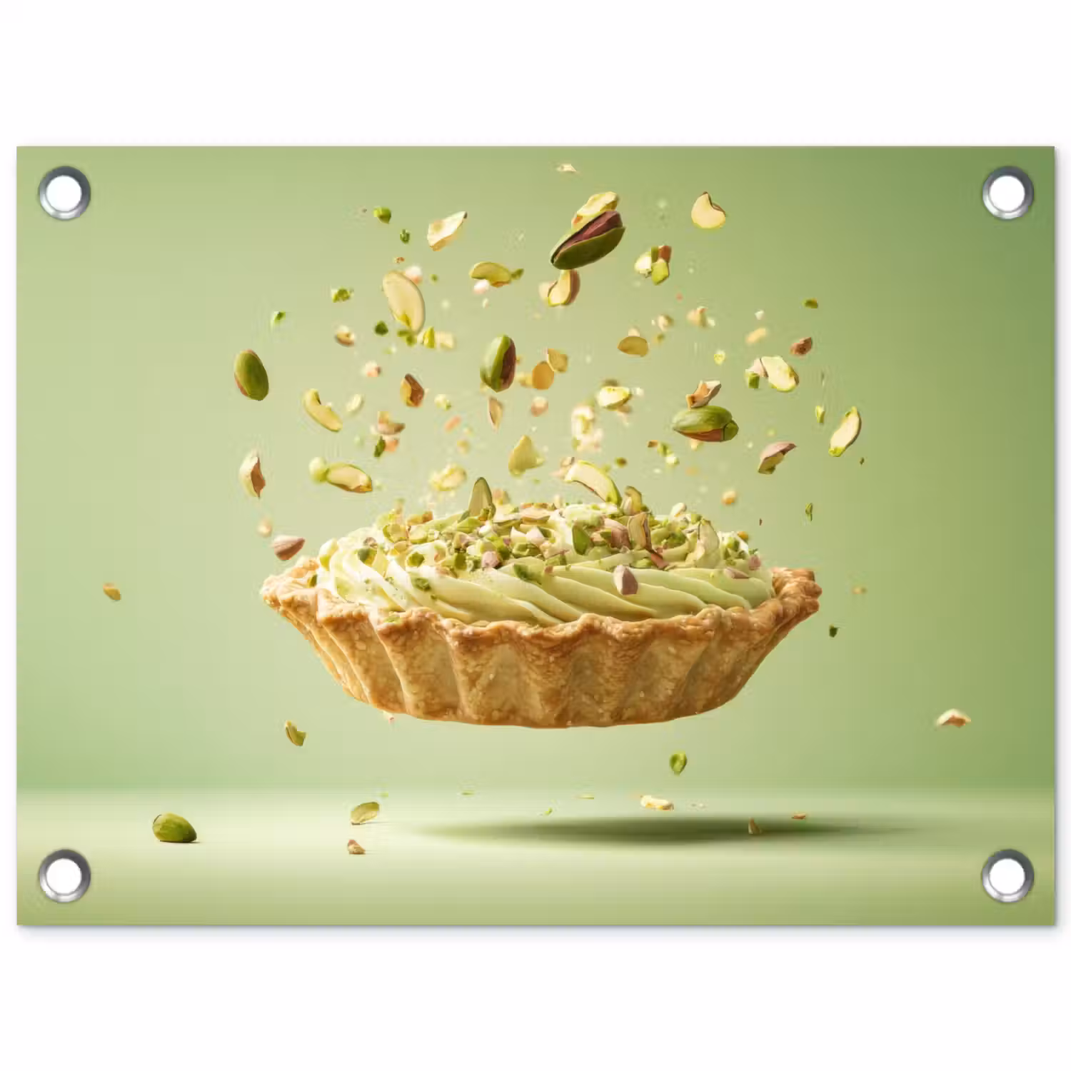 Pistache - Taart - Noten - Eten tuinposter los doek klein -3d