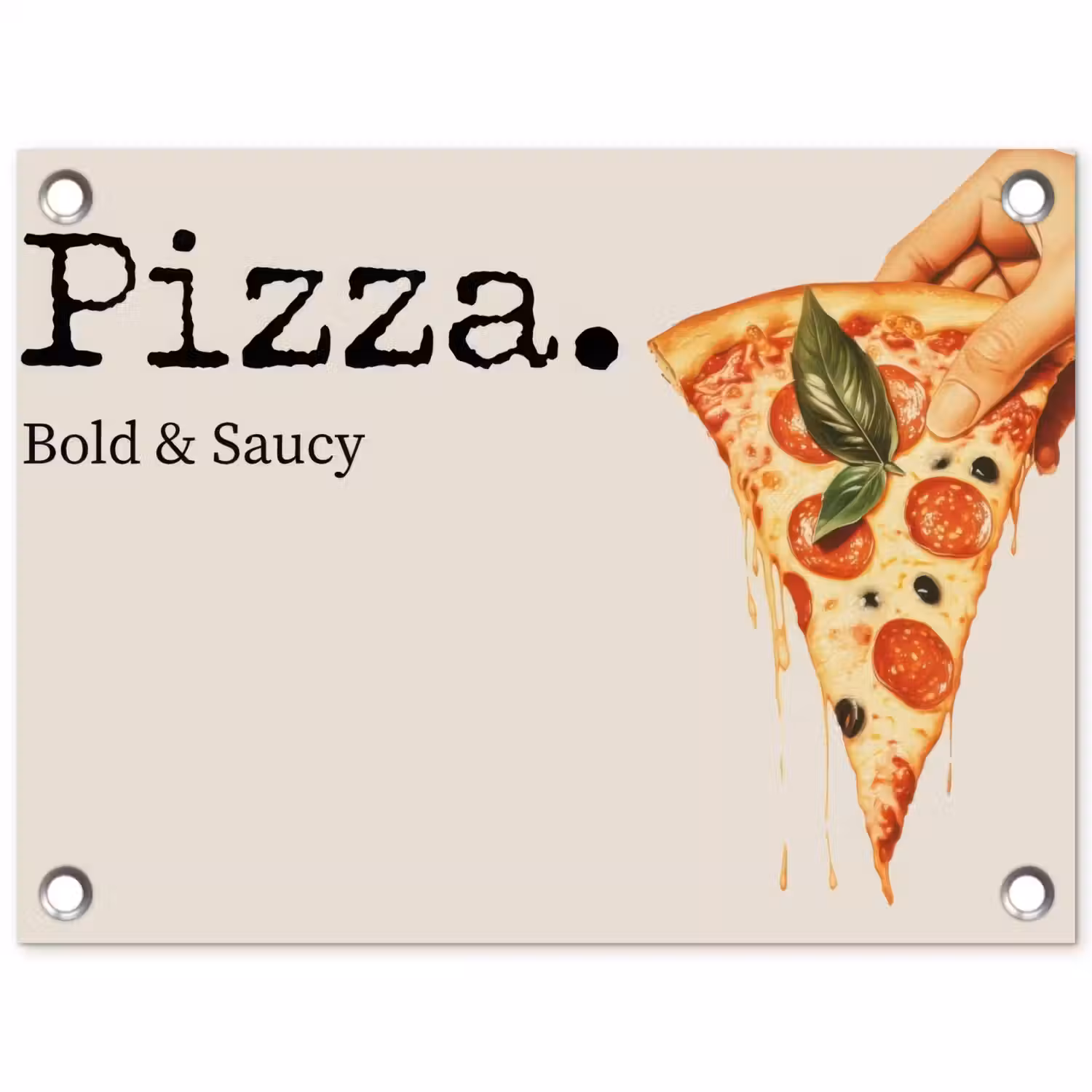 Pizza - Kaas - Pepperoni tuinposter los doek klein -3d