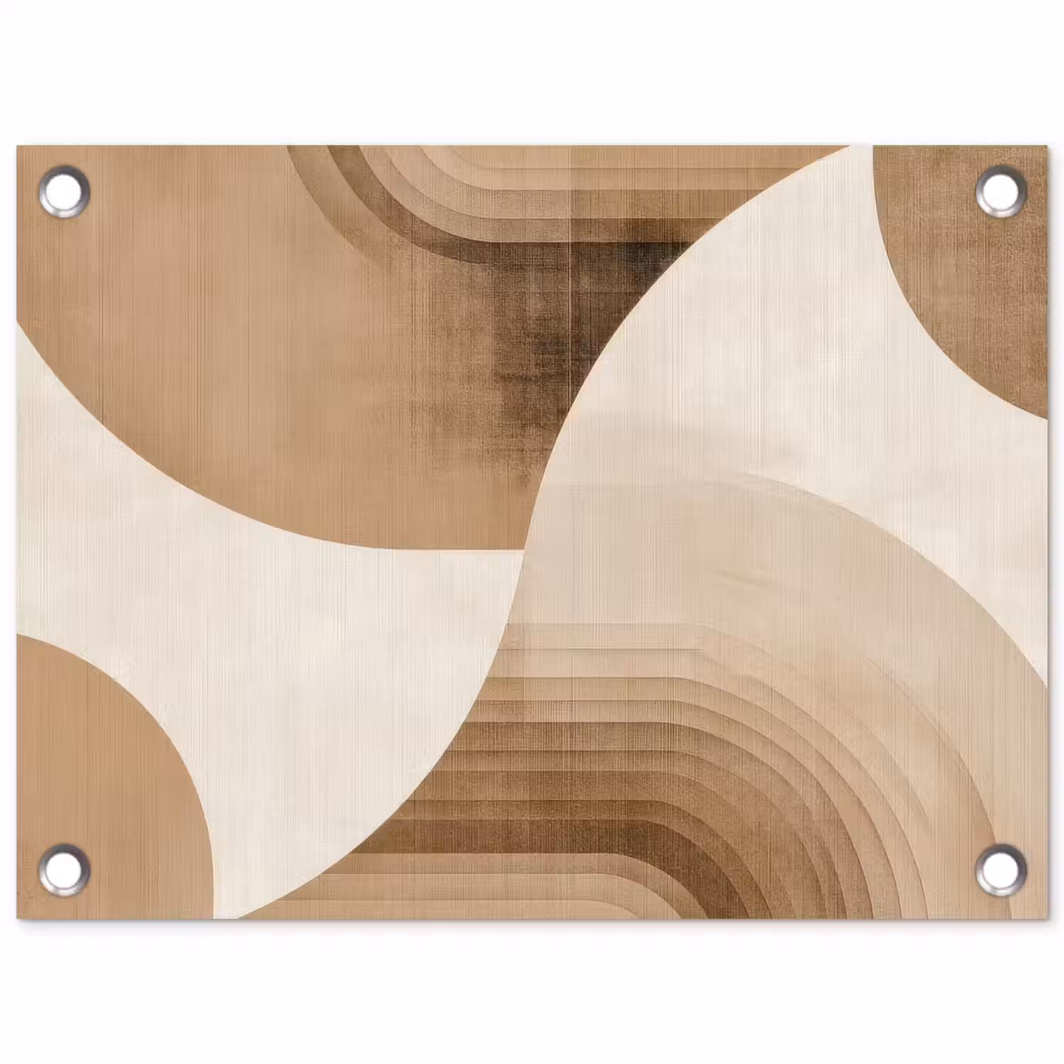 Retro - Geometrische lagen - Aardetinten tuinposter los doek klein -3d