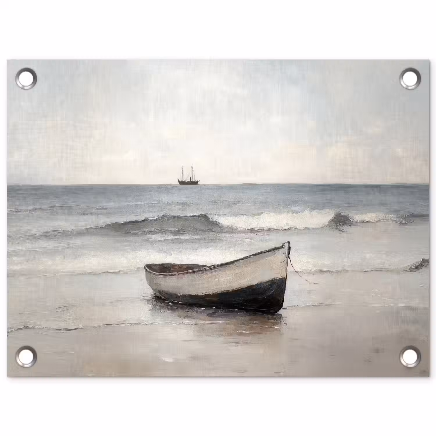 Roeiboot - Zee - Horizon tuinposter los doek klein -3d