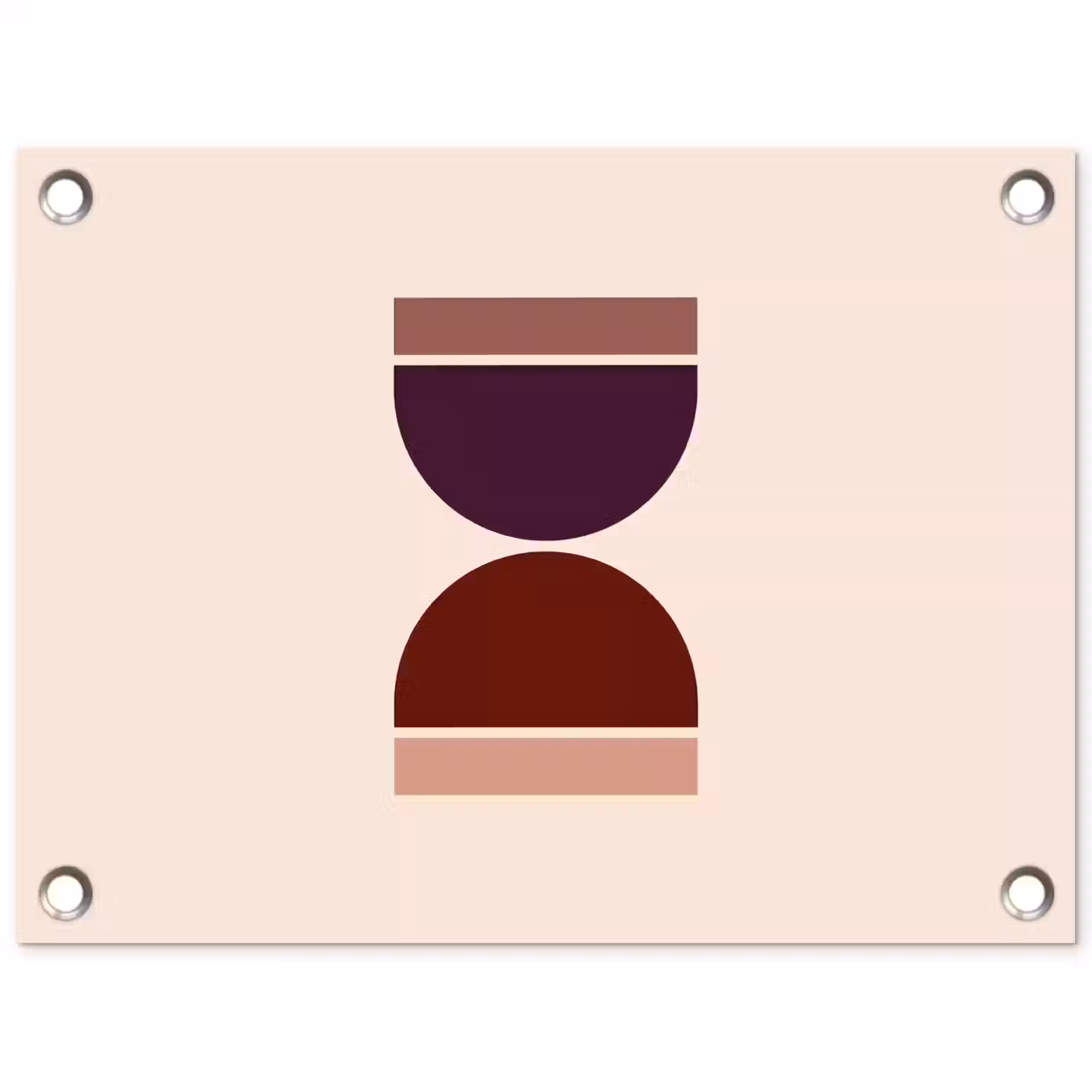 Zandloper - Symmetrisch - Rood - Paars tuinposter los doek klein -3d