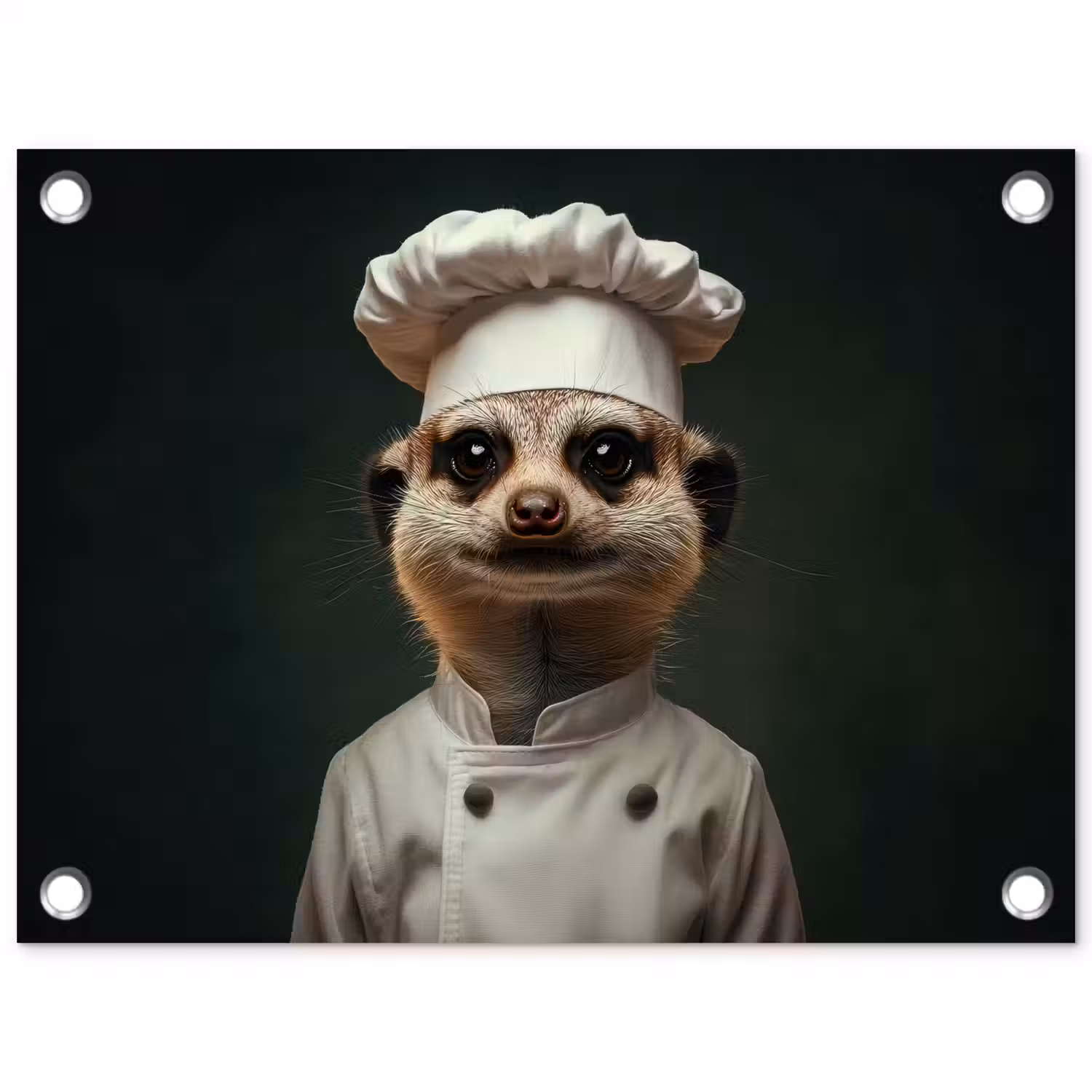Dier - Kok - Stokstaartje tuinposter los doek klein -3d
