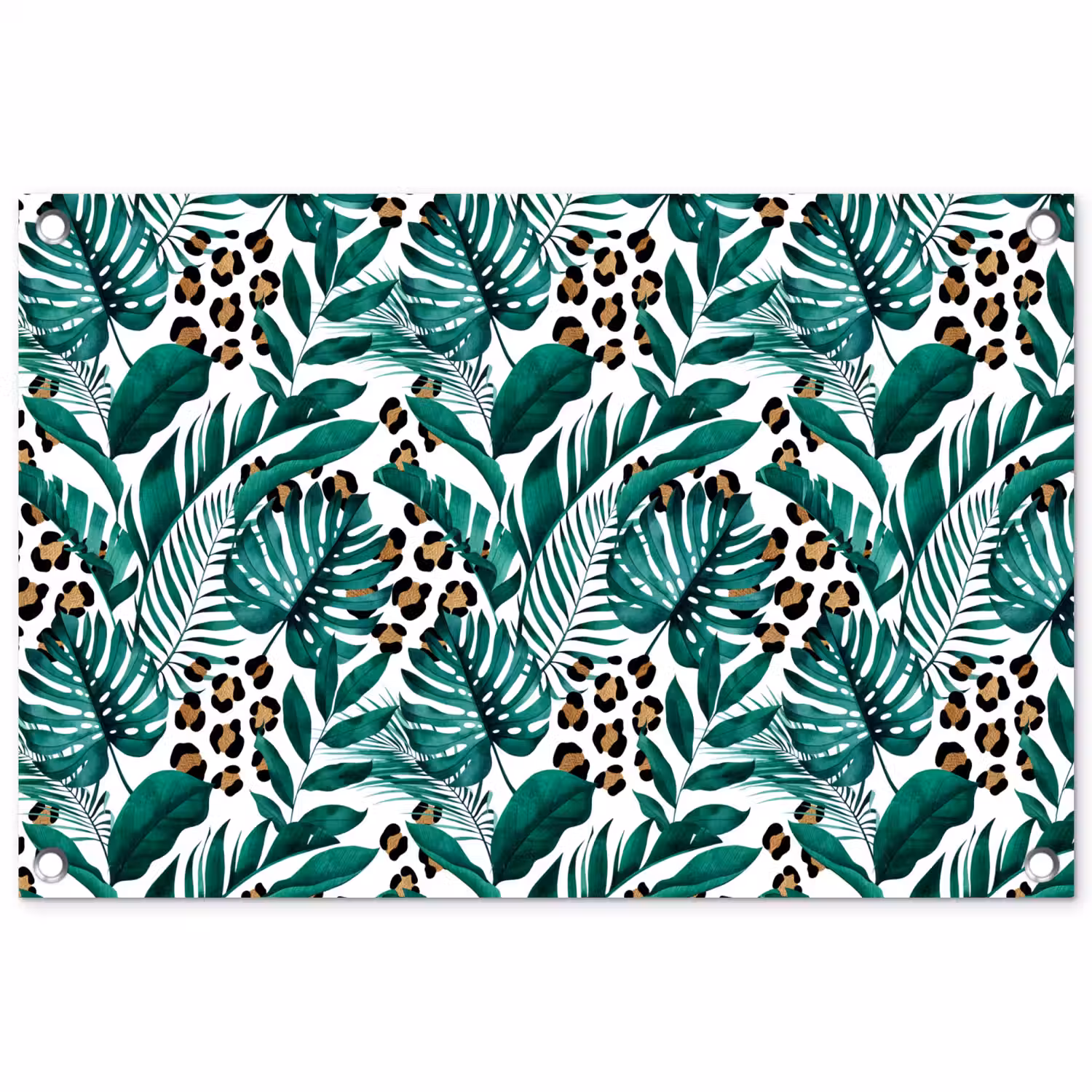 Dierenprint - Panter - Bladeren - Tropisch - Jungle tuinposter los doek klein -3d