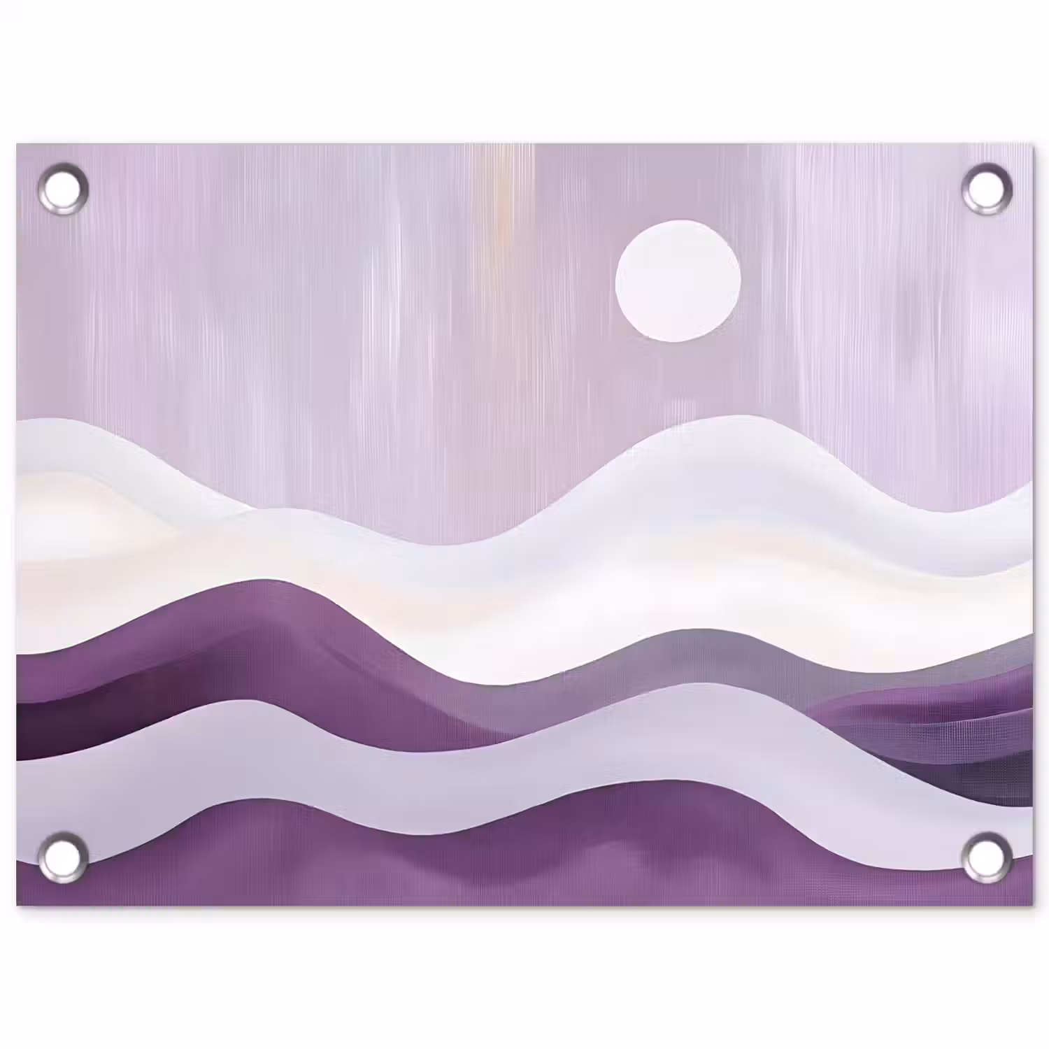 Golven - Heuvels - Abstract - Paars tuinposter los doek klein -3d