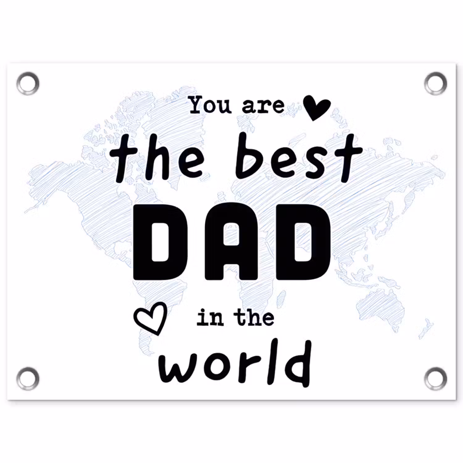 Quotes - The best dad in the world - Spreuken - Papa tuinposter los doek klein -3d