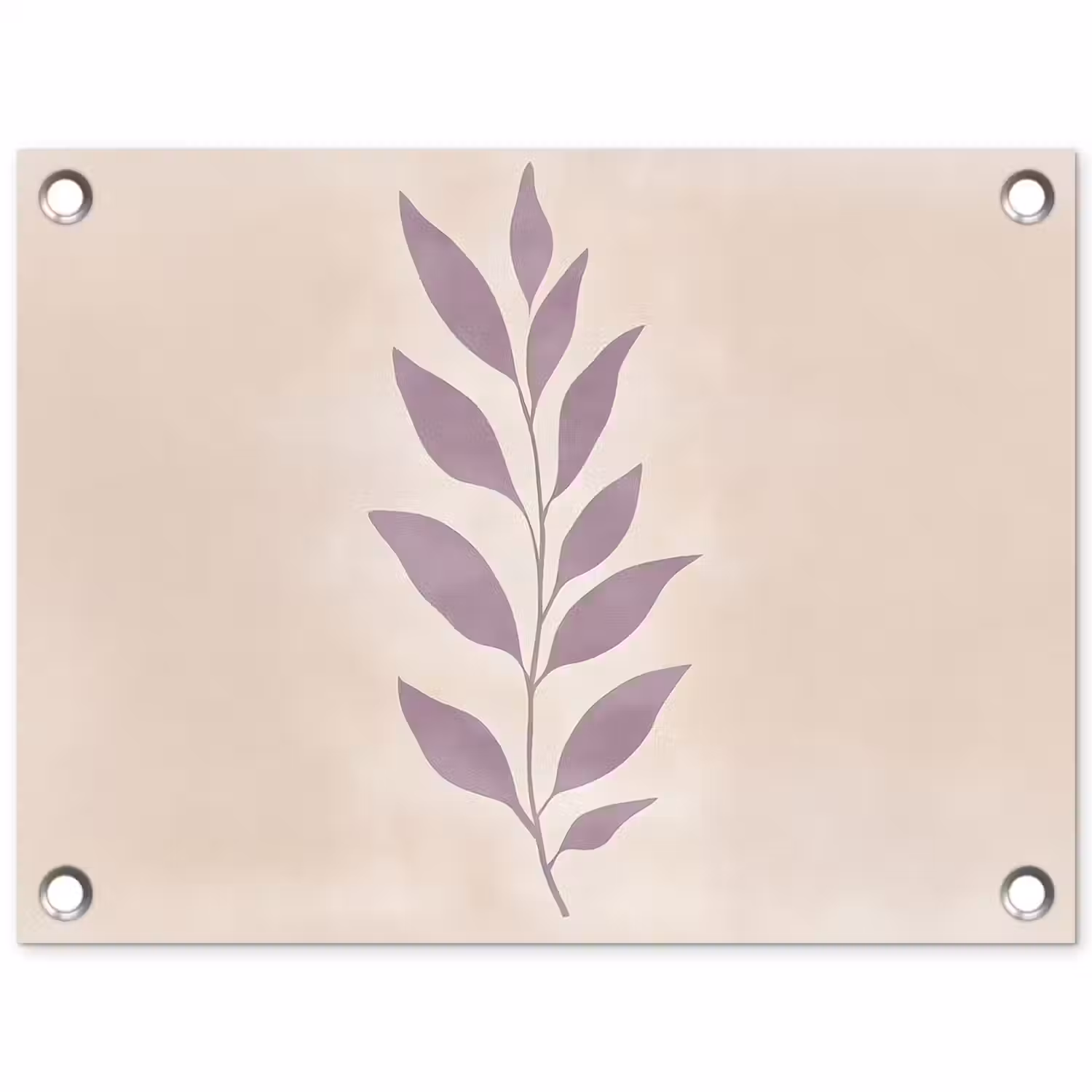 Tak - Bladeren - Minimalistisch - Beige tuinposter los doek klein -3d