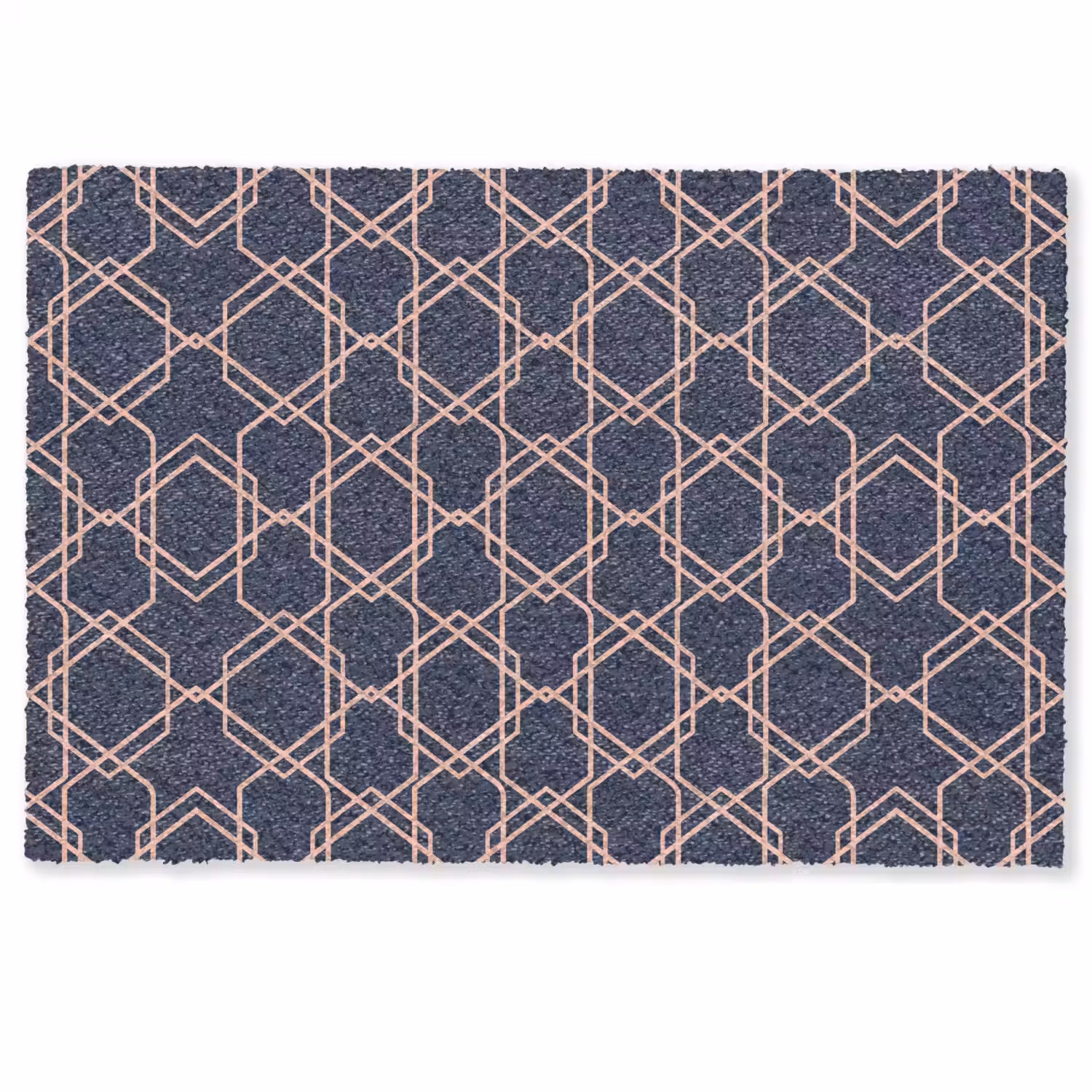 Modern - Patroon - Donkerblauw - Roze Deurmat klein 898 -zkaufland3d