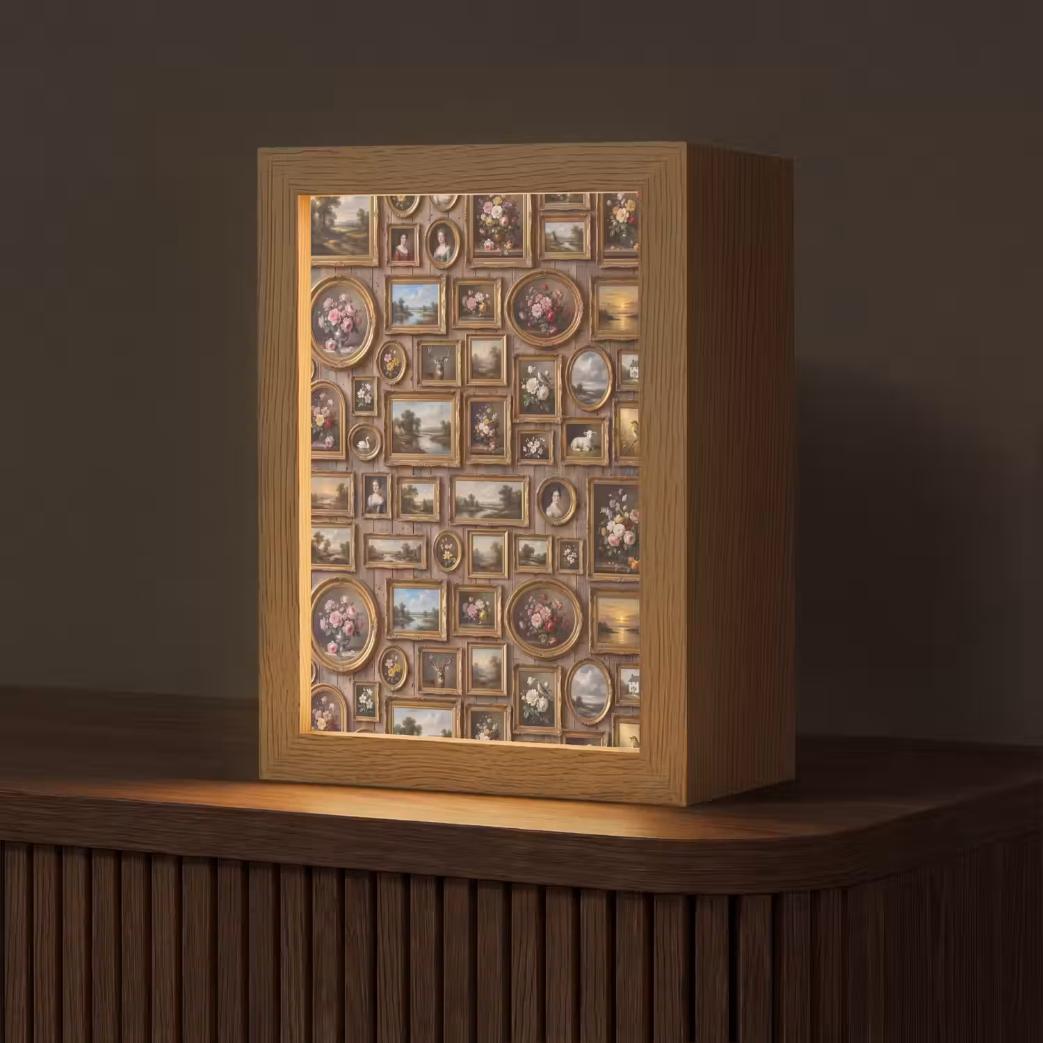 Bloemen - Rozen - Klassiek - Vaas - Kleurrijk Light Box met kabel (Tafellamp) klein -z3d_website