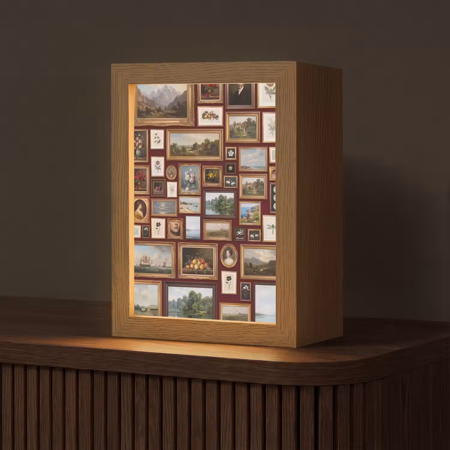 Bloemen - Vaas - Klassiek - Kunst - Rood Light Box met kabel (Tafellamp) klein -z3d_website