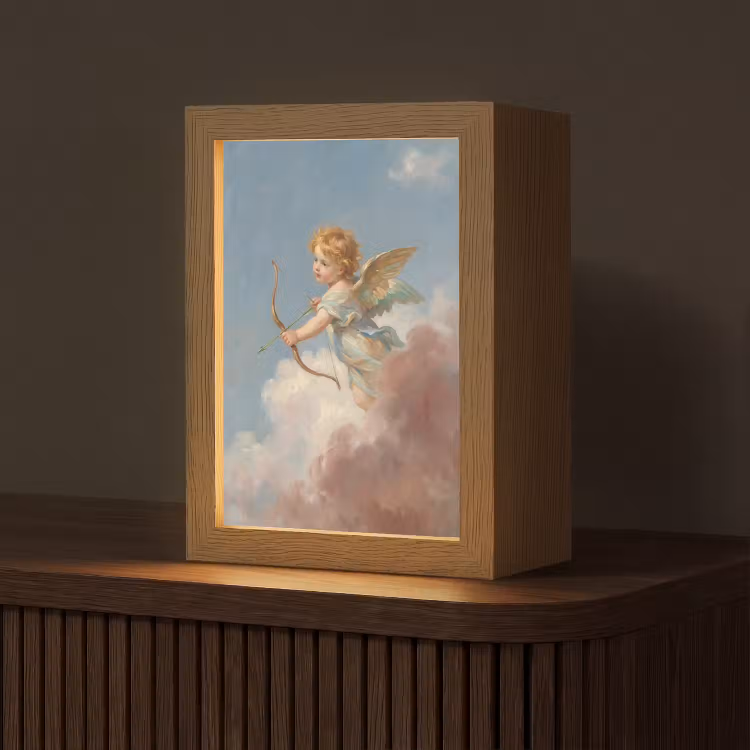 Engel - Pijl en boog - Mythologie - Klassiek Light Box met kabel (Tafellamp) klein -z3d_website