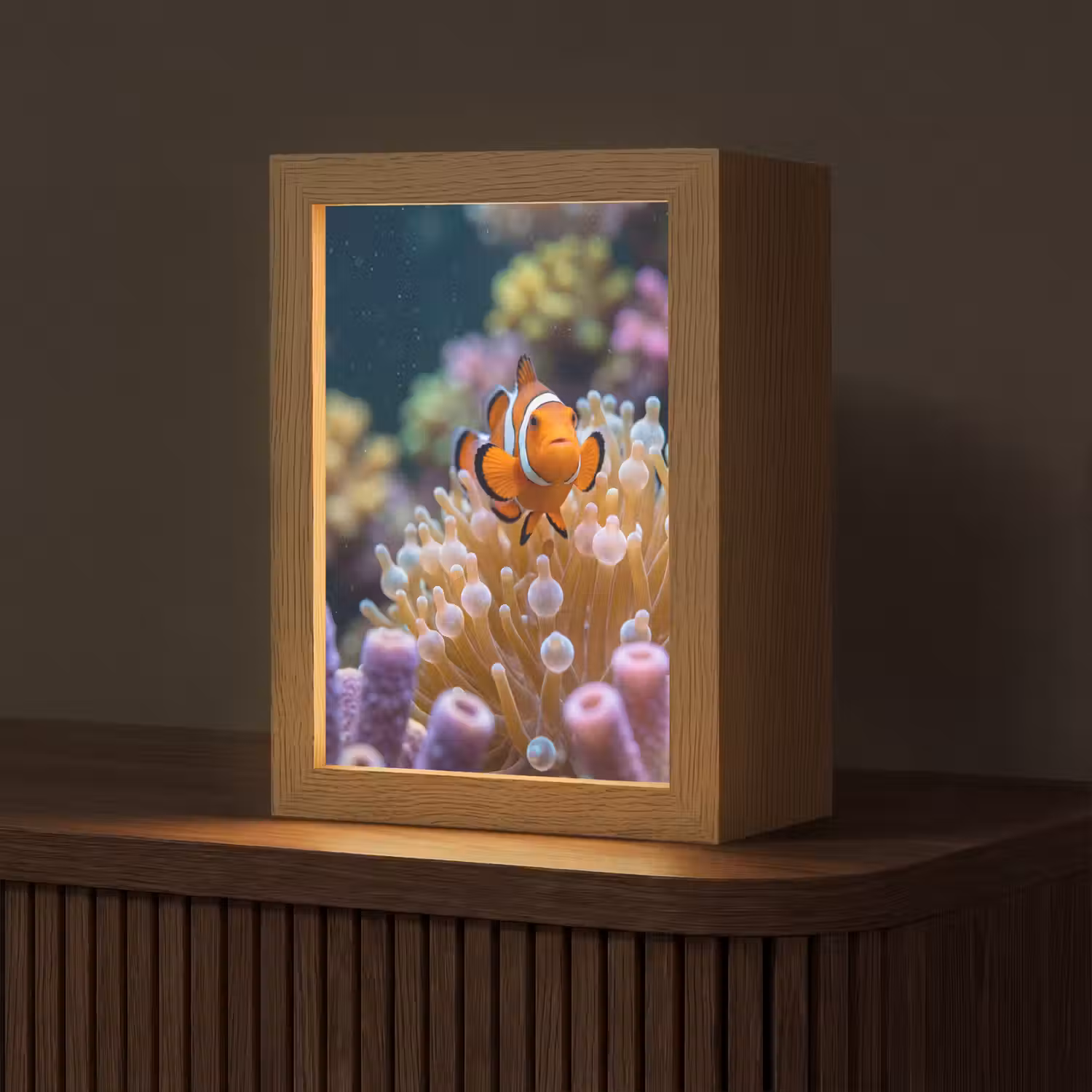 Vis - Koraal - Onderwater - Oranje - Dieren Light Box met kabel (Tafellamp) klein -z3d_website