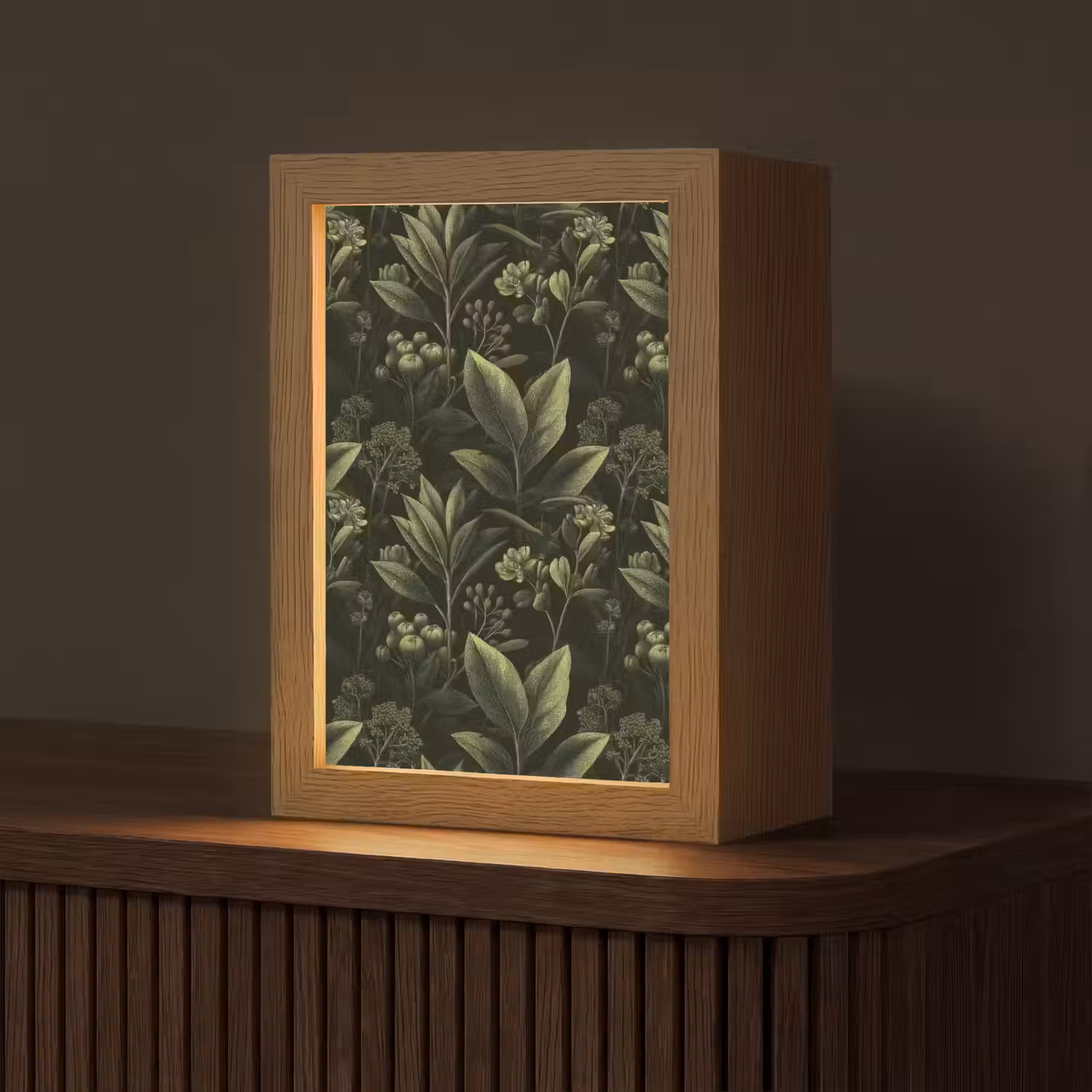 Klassiek - Donker - Botanisch - Planten Light Box met kabel (Tafellamp) klein 925 -z3d_website