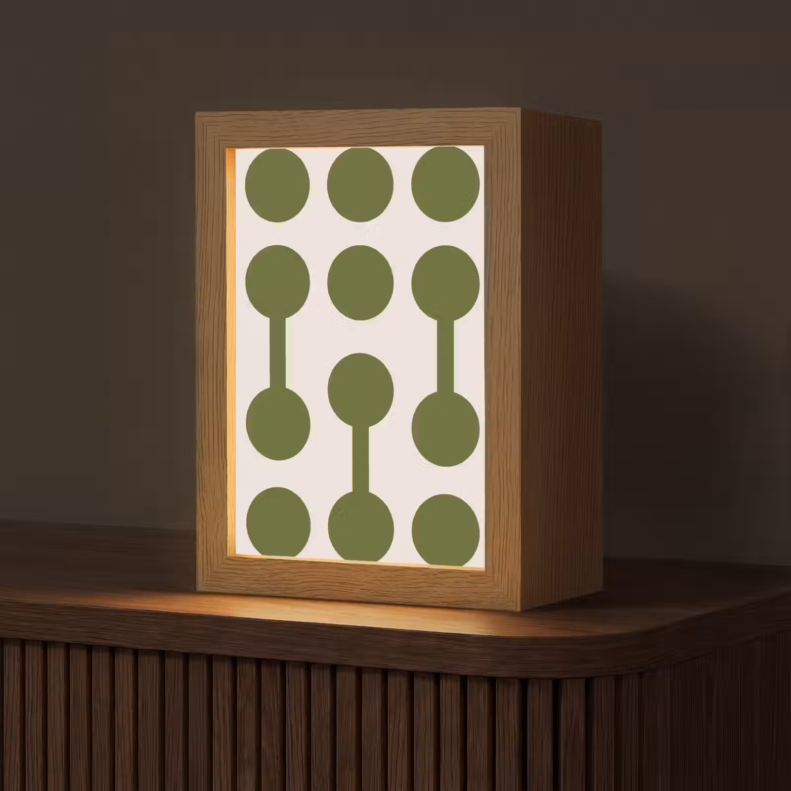 Personalisierte Lightbox - Kreise – Geometrisch – Abstrakt – Modern – Grün - Cirkels - Geometrisch - Abstract - Modern - Groen Light Box met kabel (Tafellamp) klein