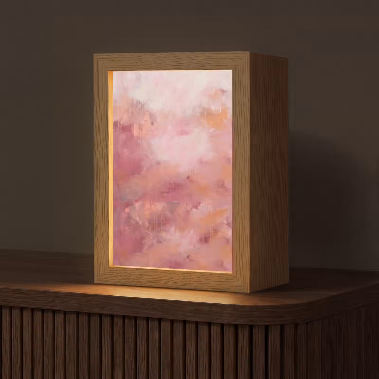 Personalisierte Lightbox - Kunst – Fließend – Pastell – Abstrakt - Kunst - Vloeiend - Pastel - Abstract Light Box met kabel (Tafellamp) klein