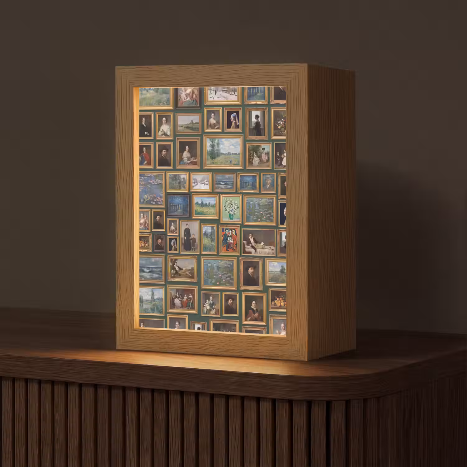 Kunst - Schilderijen - Collectie - Klassiek - Groen Light Box met kabel (Tafellamp) klein -z3d_website