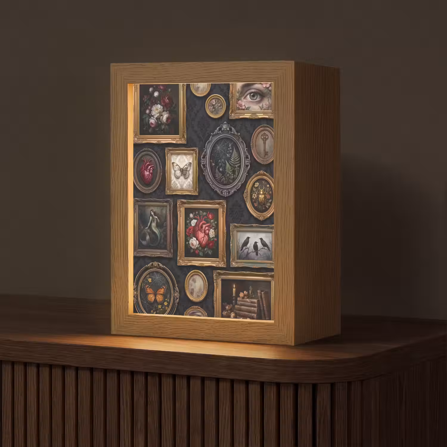 Kunst - Collectie - Vintage - Klassiek - Donker Light Box met kabel (Tafellamp) klein -z3d_website