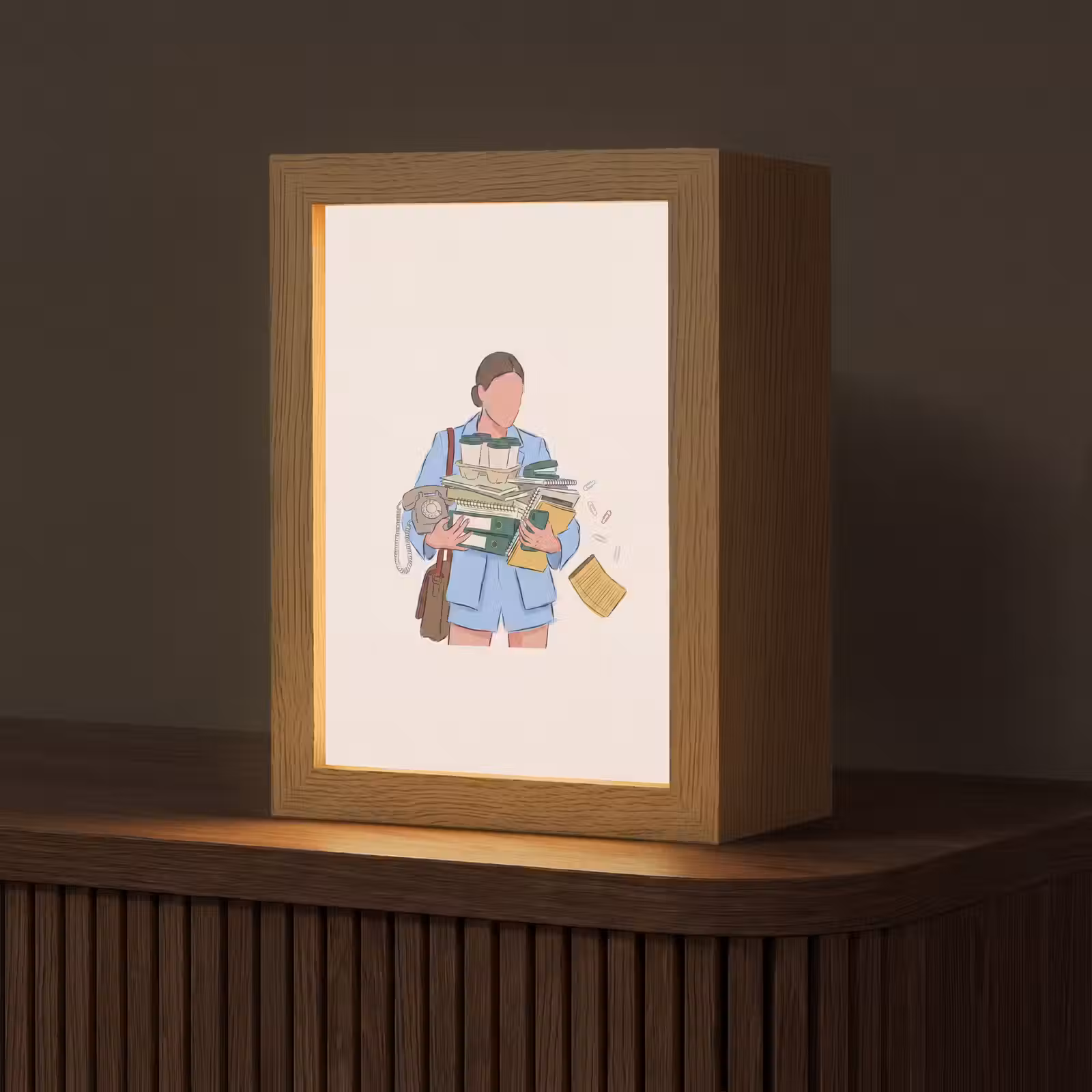Personalisierte Lightbox - Mensch – Bürobedarf – Arbeit – Modern - Mens - Kantoorartikelen - Werk - Modern Light Box met kabel (Tafellamp) klein