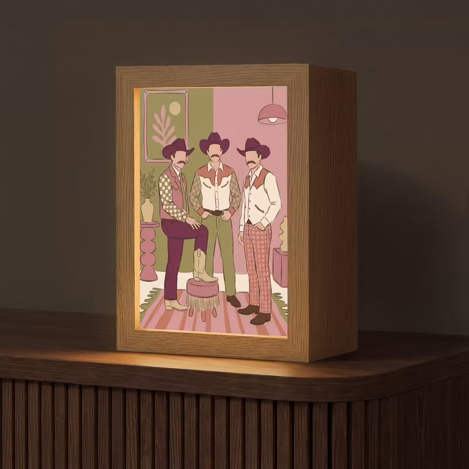 Personalisierte Lightbox - Menschen – Männer – Hüte – Retro – Inneneinrichtung — 1