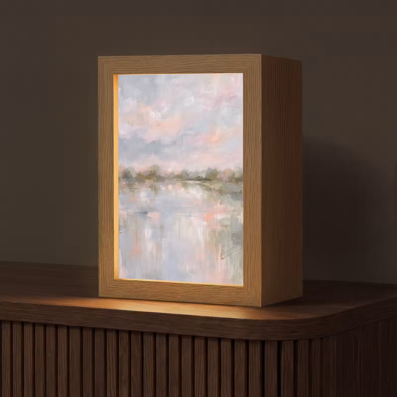 Personalisierte Lightbox - Natur – Landschaft – Abstrakt – Wasser – Grün - Natuur - Landschap - Abstract - Water - Groen Light Box met kabel (Tafellamp) klein