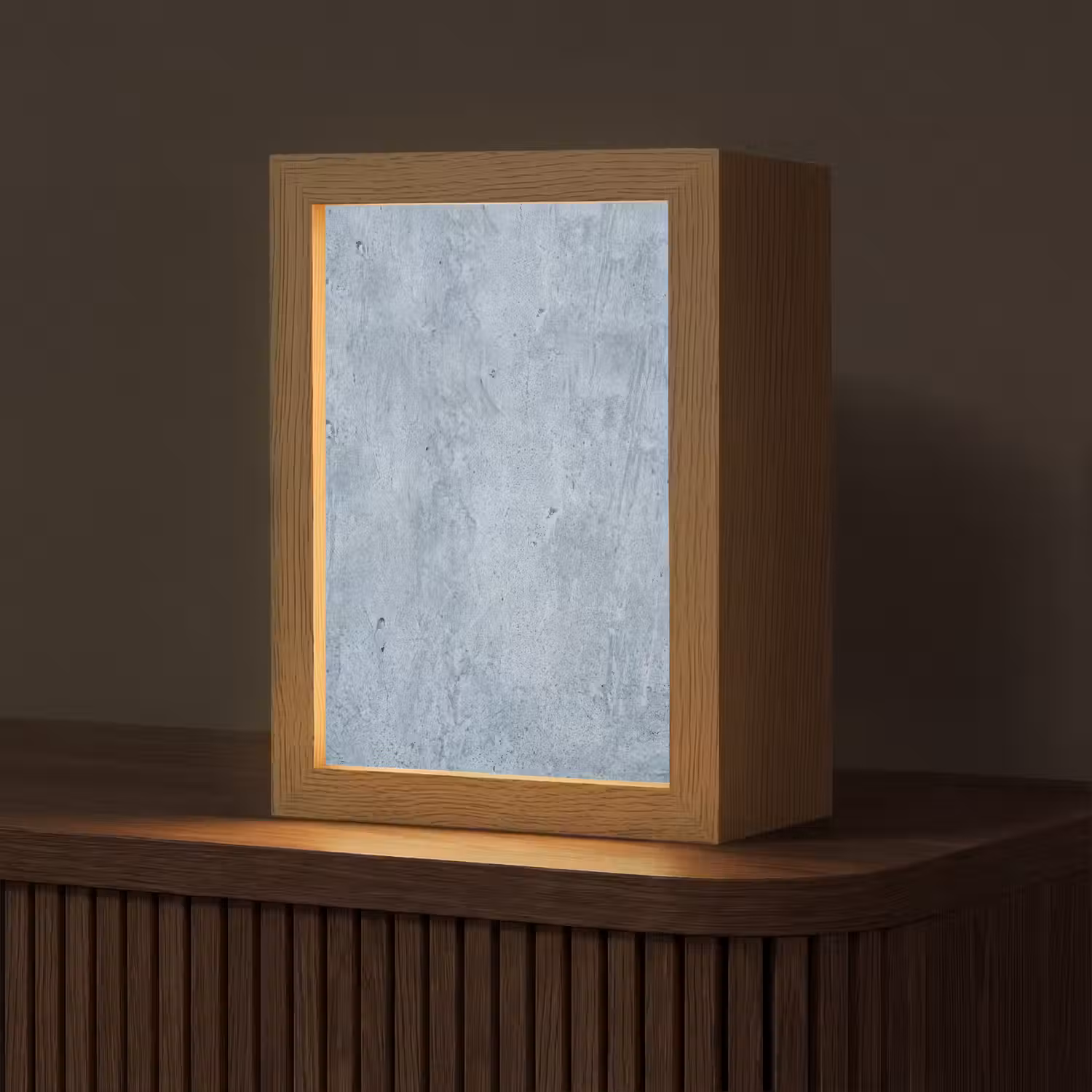 Oppervlak - Ruw - Abstract - Modern - Grijs Light Box met kabel (Tafellamp) klein -z3d_website