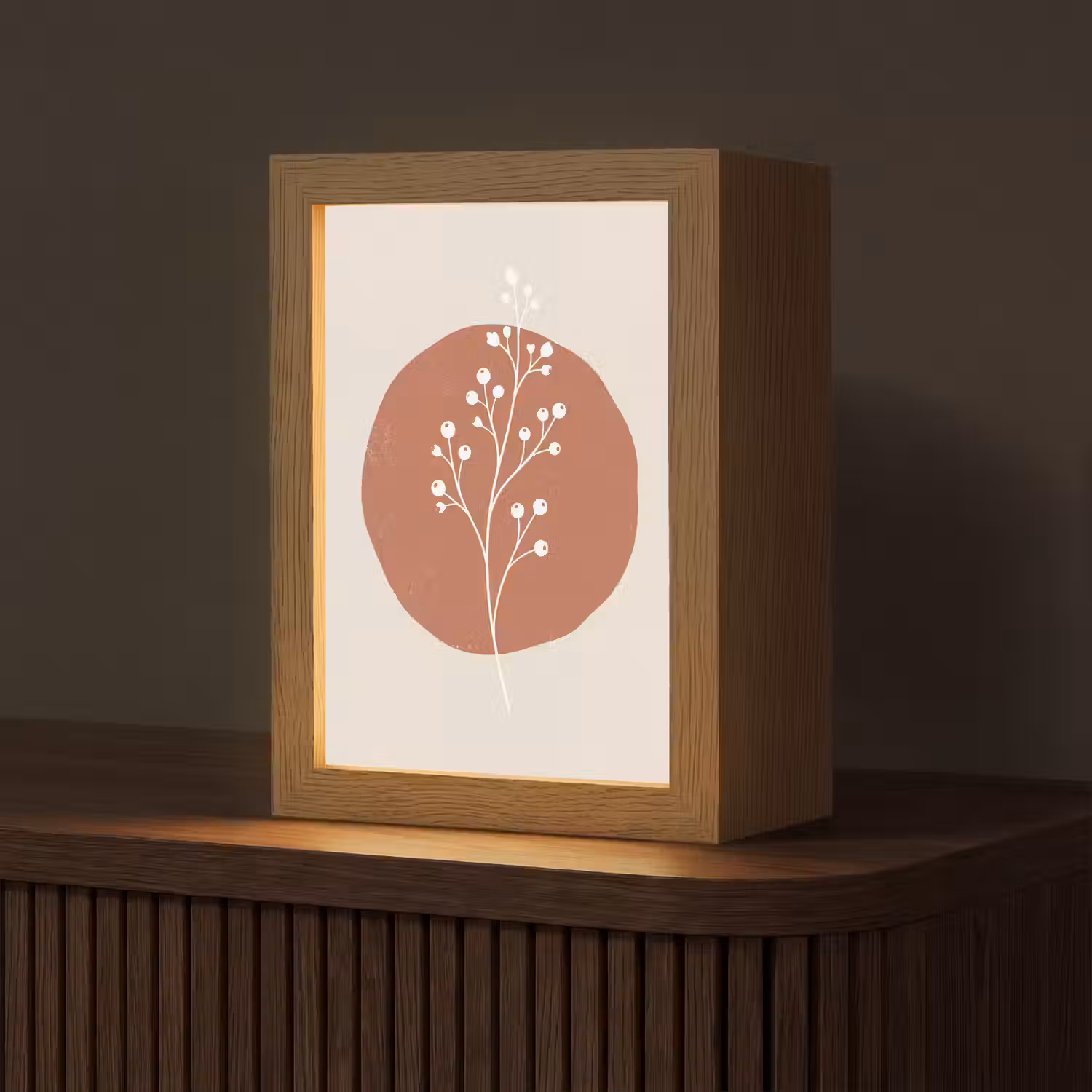 Plant - Tak - Abstract - Modern - Wit Light Box met kabel (Tafellamp) klein -z3d_website