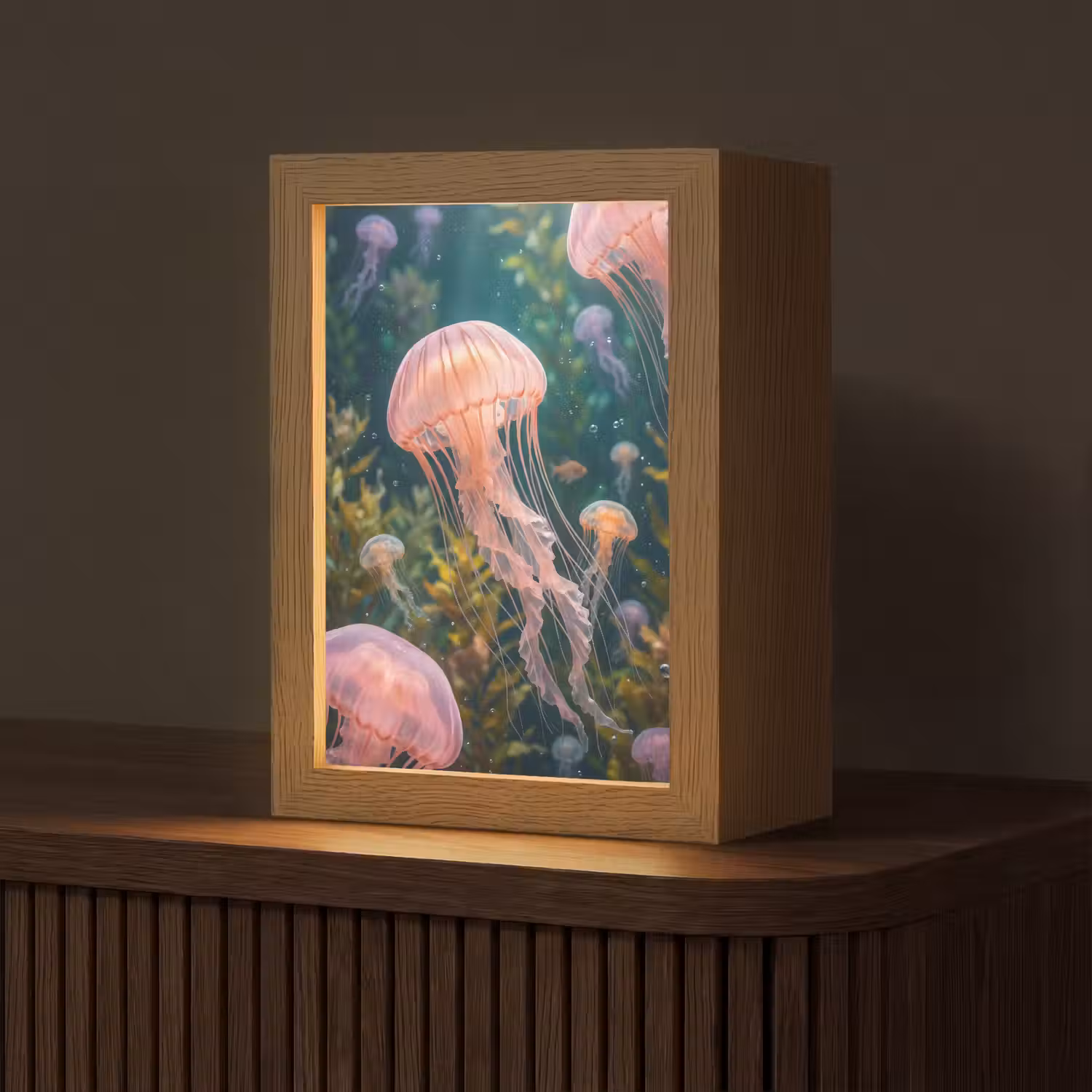 Kwal - Roze - Onderwater - Zeeleven - Dieren Light Box met kabel (Tafellamp) klein -z3d_website