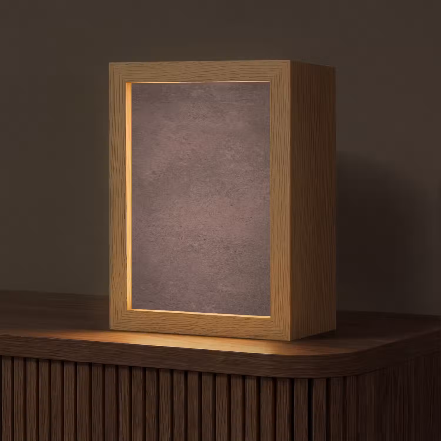 Textuur - Beton - Abstract - Donker - Bruin Light Box met kabel (Tafellamp) klein -z3d_website