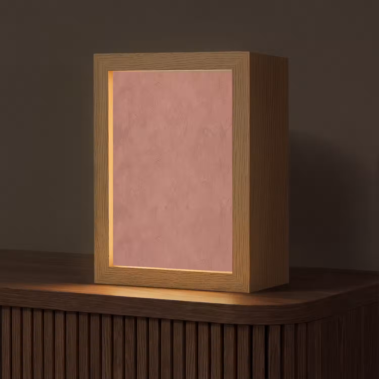 Textuur - Roodbruin - Grof - Modern Light Box met kabel (Tafellamp) klein -z3d_website