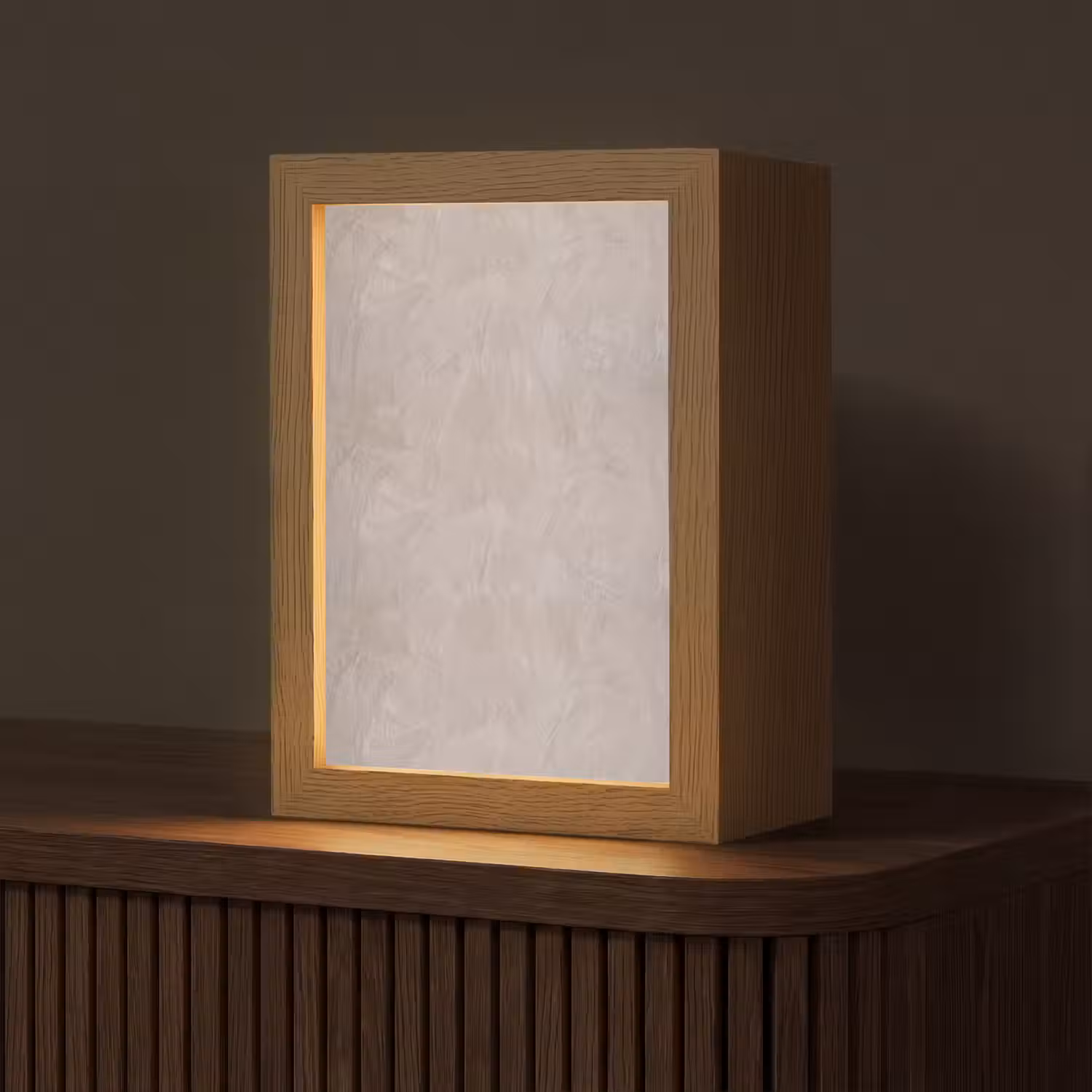 Textuur - Wand - Modern - Beige - Abstract Light Box met kabel (Tafellamp) klein -z3d_website