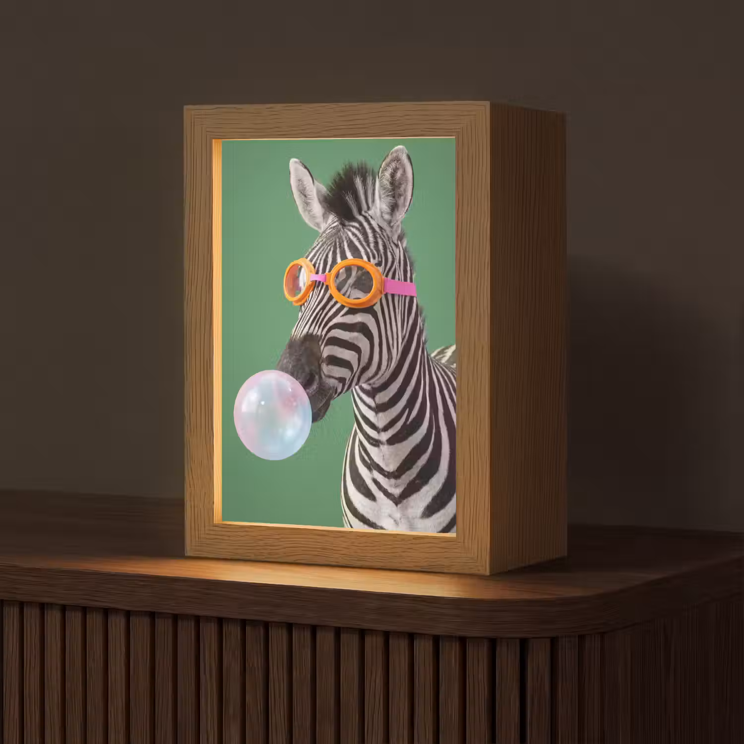 Dier - Bril - Bel - Modern - Groen Light Box met kabel (Tafellamp) klein -z3d_website