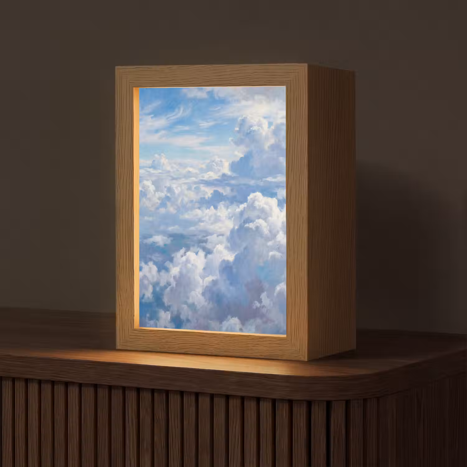Wolken - Lucht - Natuur - Abstract - Blauw Light Box met kabel (Tafellamp) klein -z3d_website
