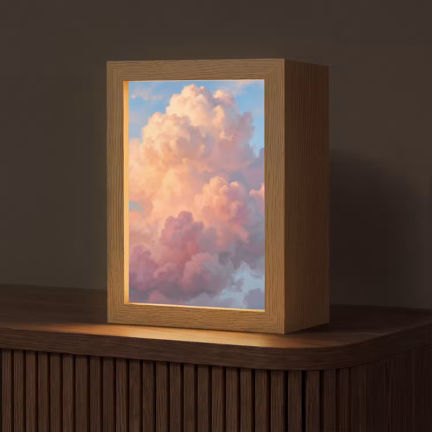 Wolken - Lucht - Natuur - Abstract - Kleurrijk Light Box met kabel (Tafellamp) klein -z3d_website