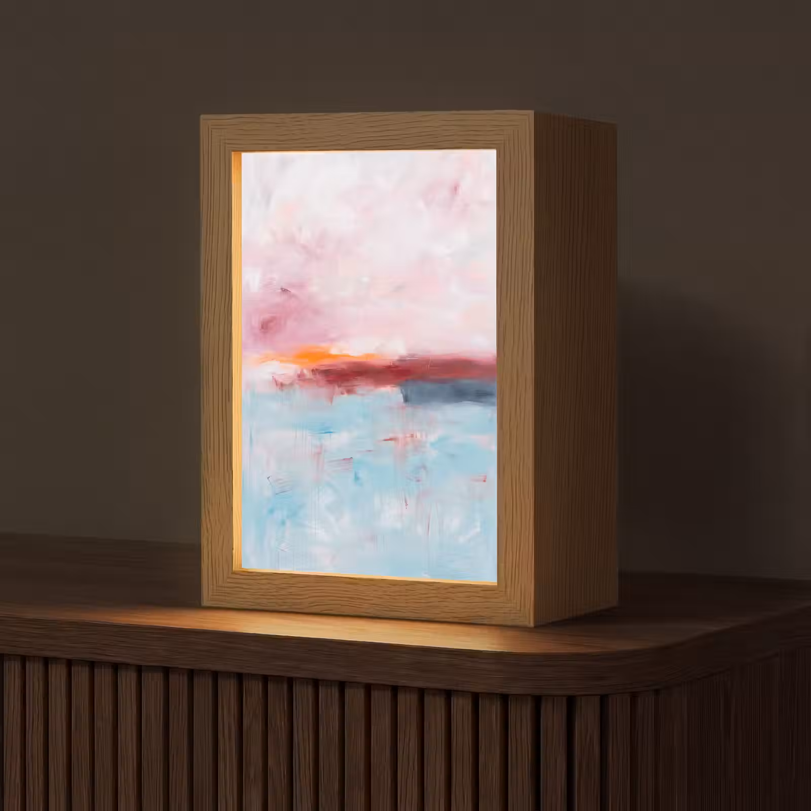 Personalisierte Lightbox - Zusammenfassung – Farben – Modern – Kunst – Rosa - Abstract - Kleuren - Modern - Kunst - Roze Light Box met kabel (Tafellamp) klein