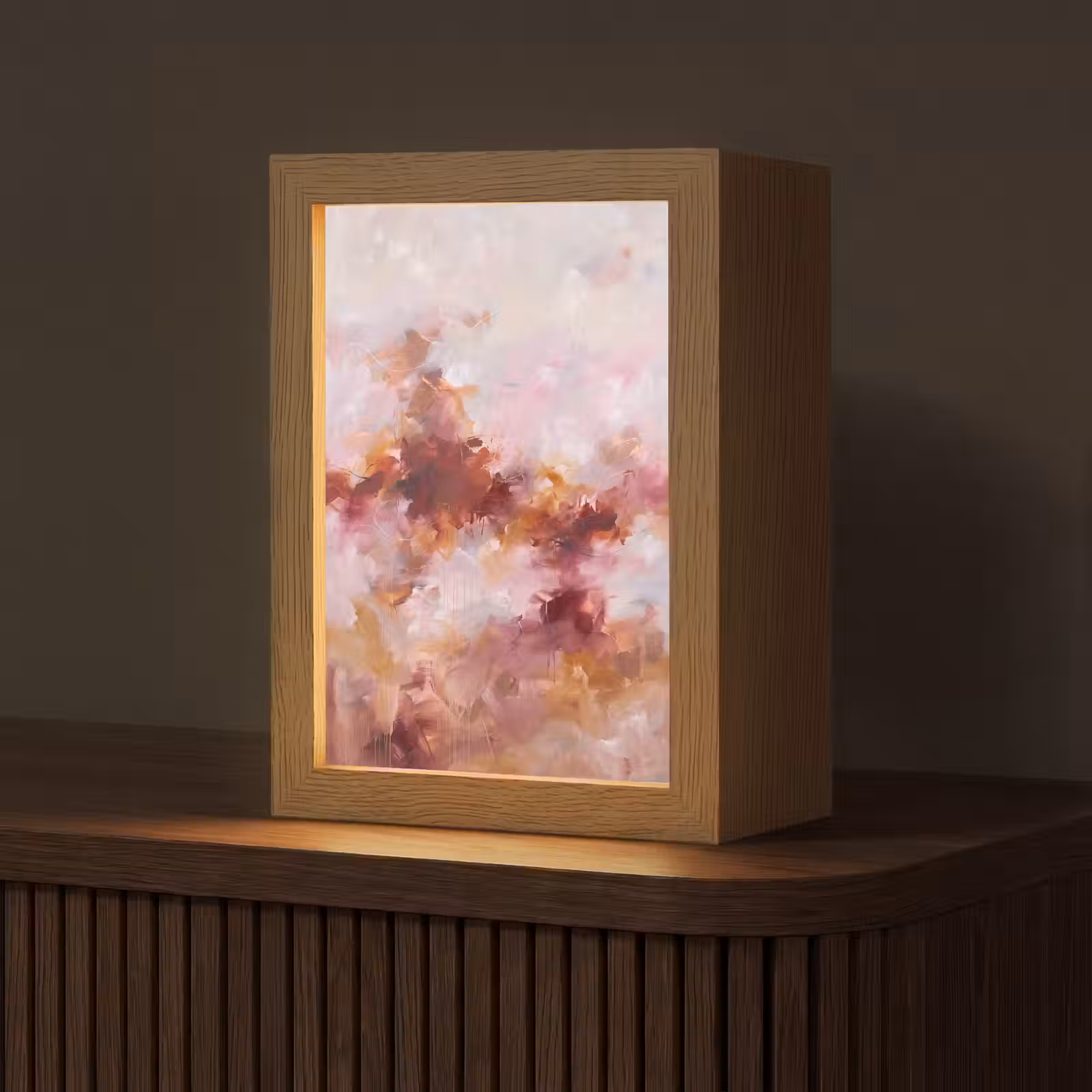 Personalisierte Lightbox - Zusammenfassung – Farbenfroh – Kunst – Modern – Rosa-Rot - Abstract - Kleurrijk - Kunst - Modern - Roze-Rood Light Box met kabel (Tafellamp) klein