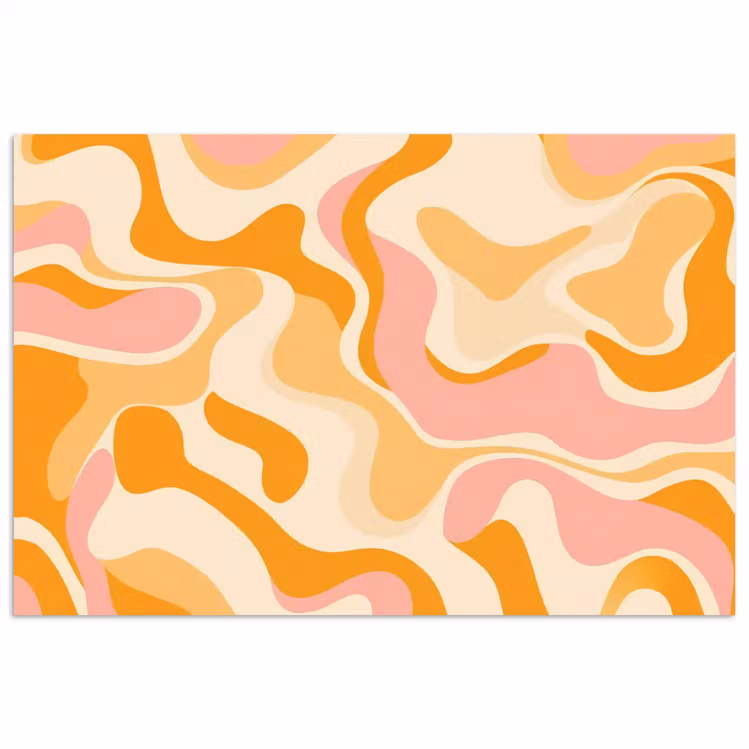 Abstract - Golvend - Oranje poster papier klein -3d