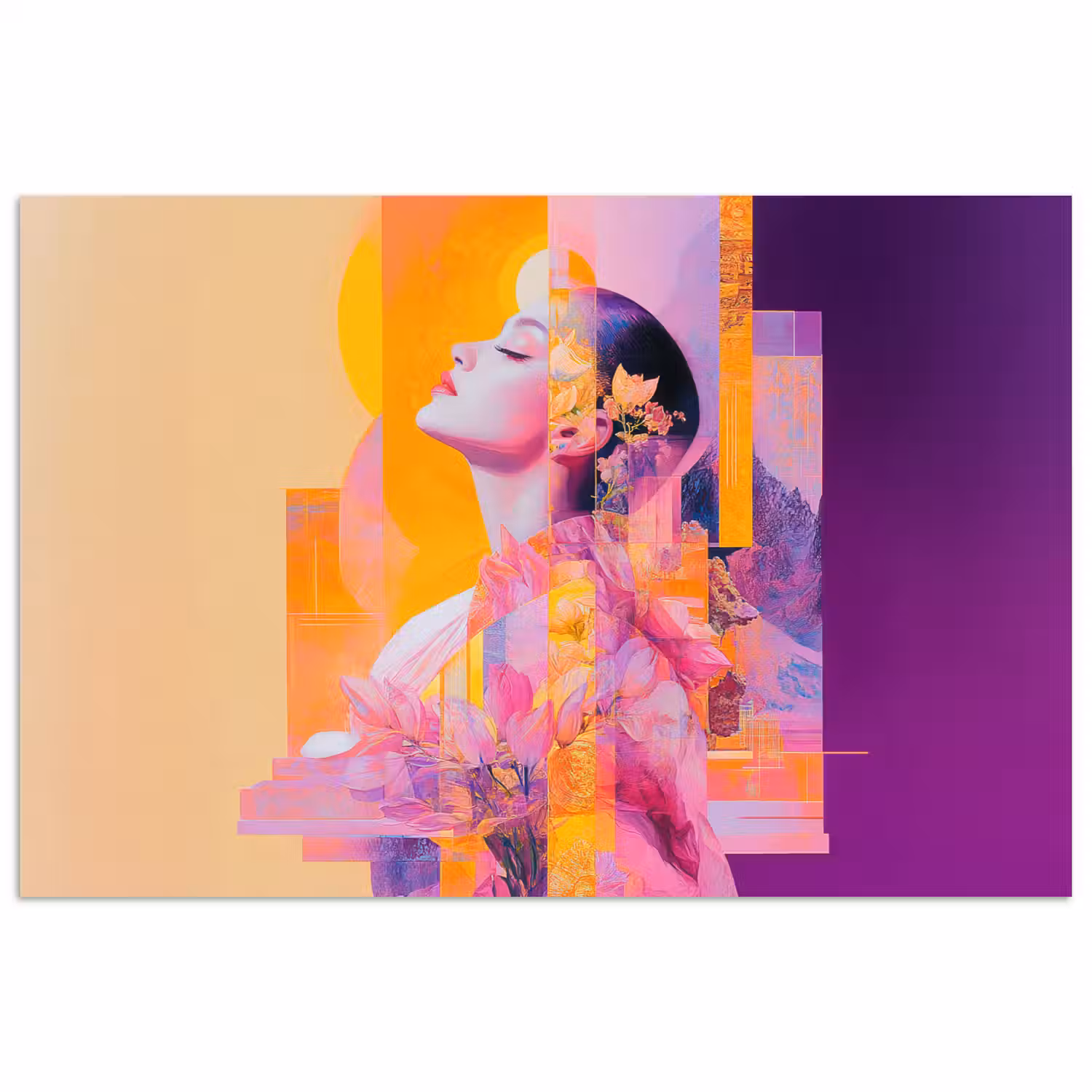 Abstract - Portret - Vrouw - Kleurrijk poster papier klein -3d
