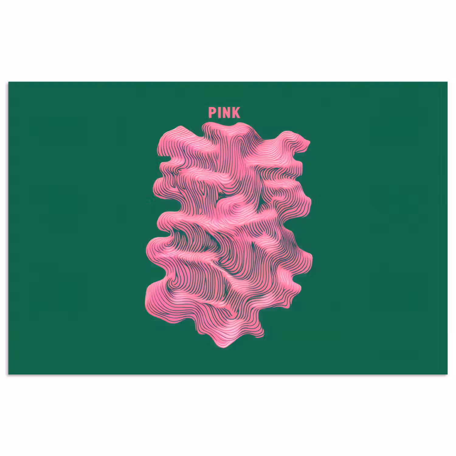 Abstract - Pink - Lijnen - Groen poster papier klein -3d