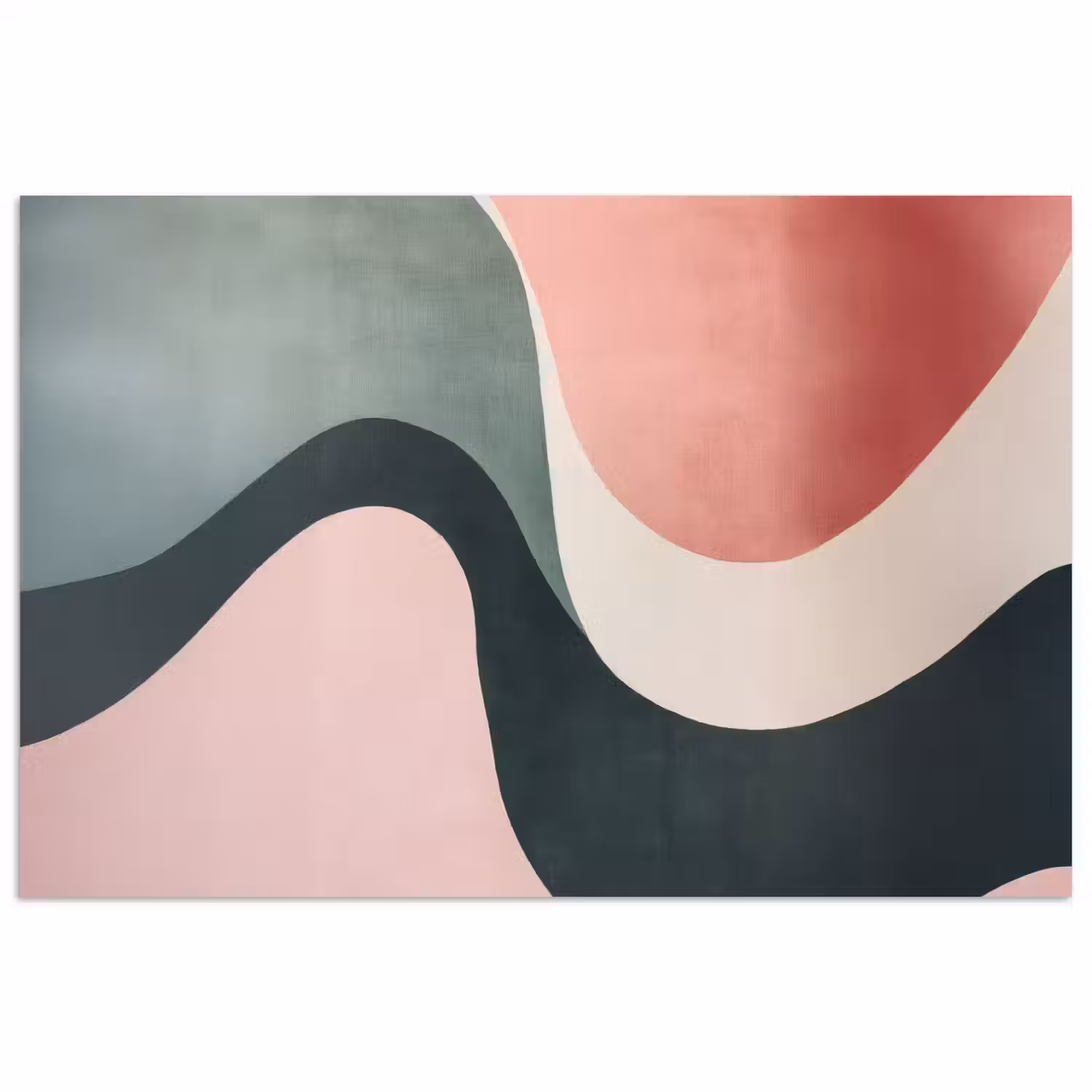 Abstract - Golven - Sierlijk - Roze poster papier klein -3d