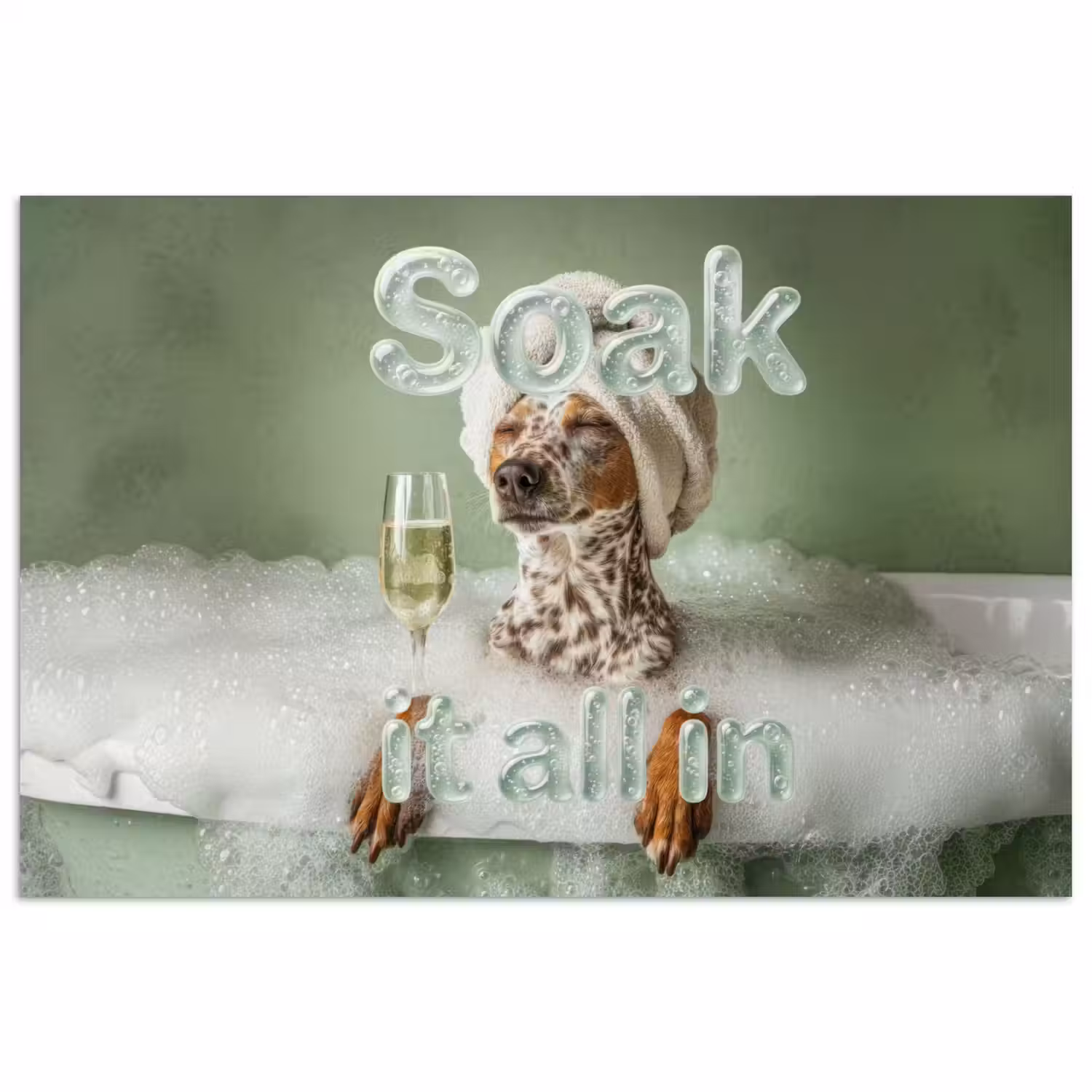 Soak it all in - Hond - Bad poster papier klein -3d