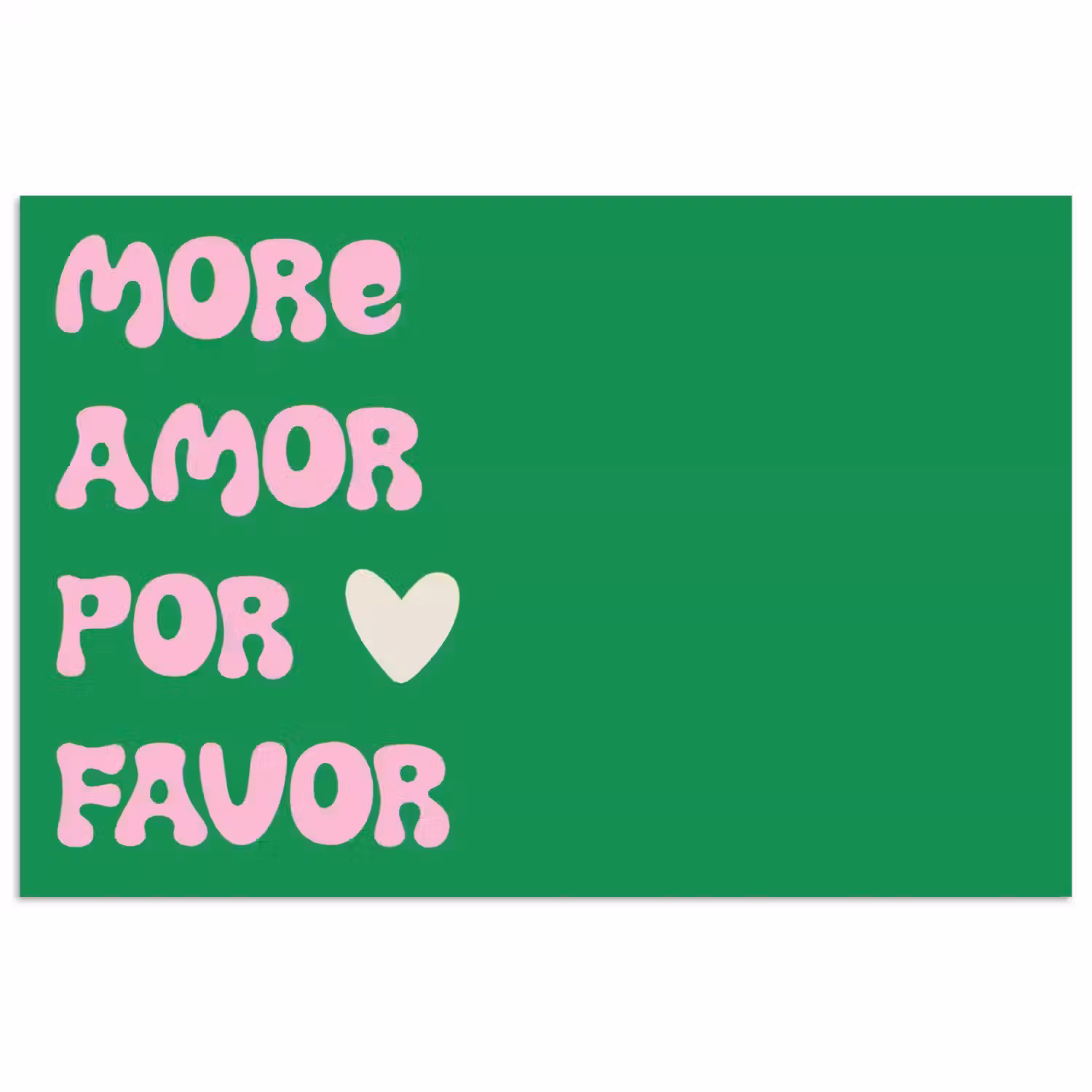 Amor - Valentijn - Groen - Tekst poster papier klein -3d