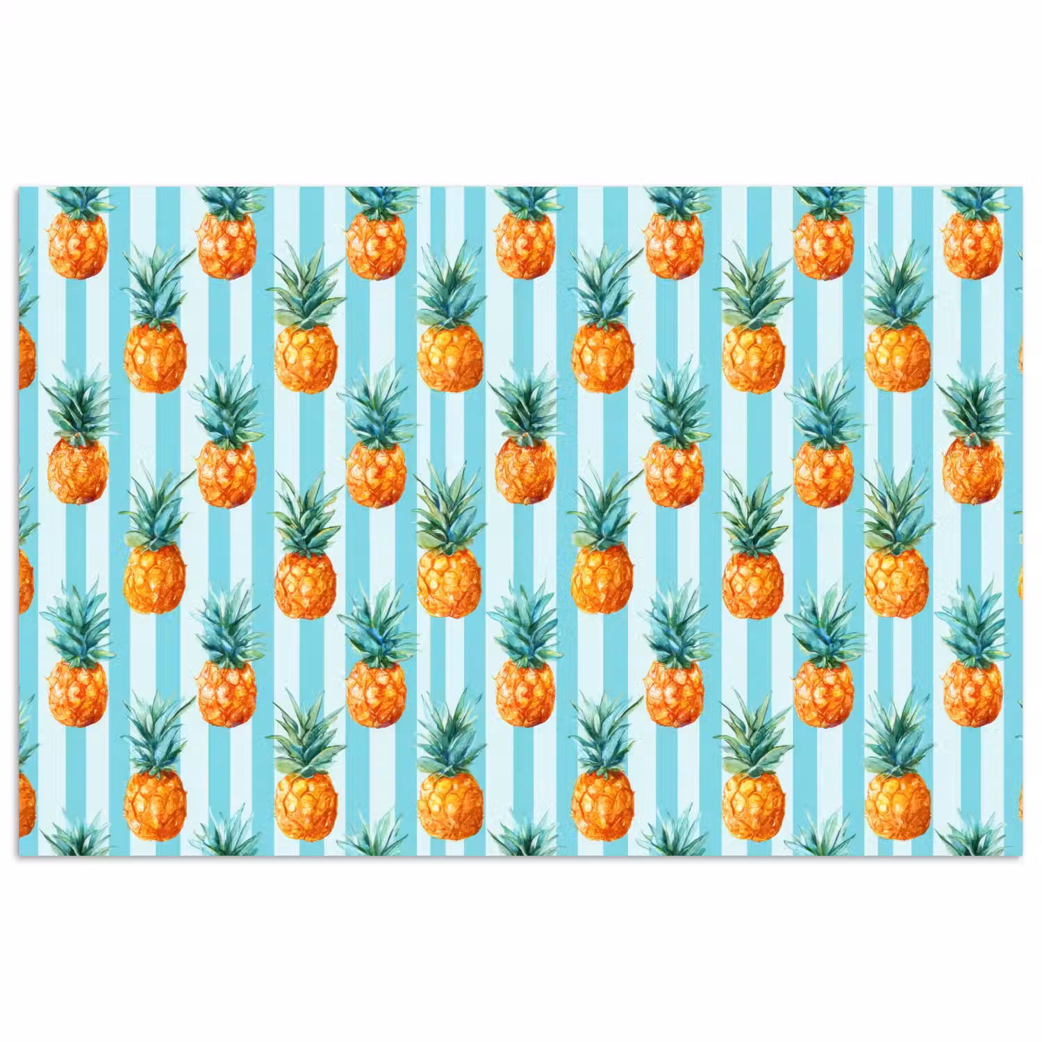 Ananas - Strepen - Groen poster papier klein 62 -3d